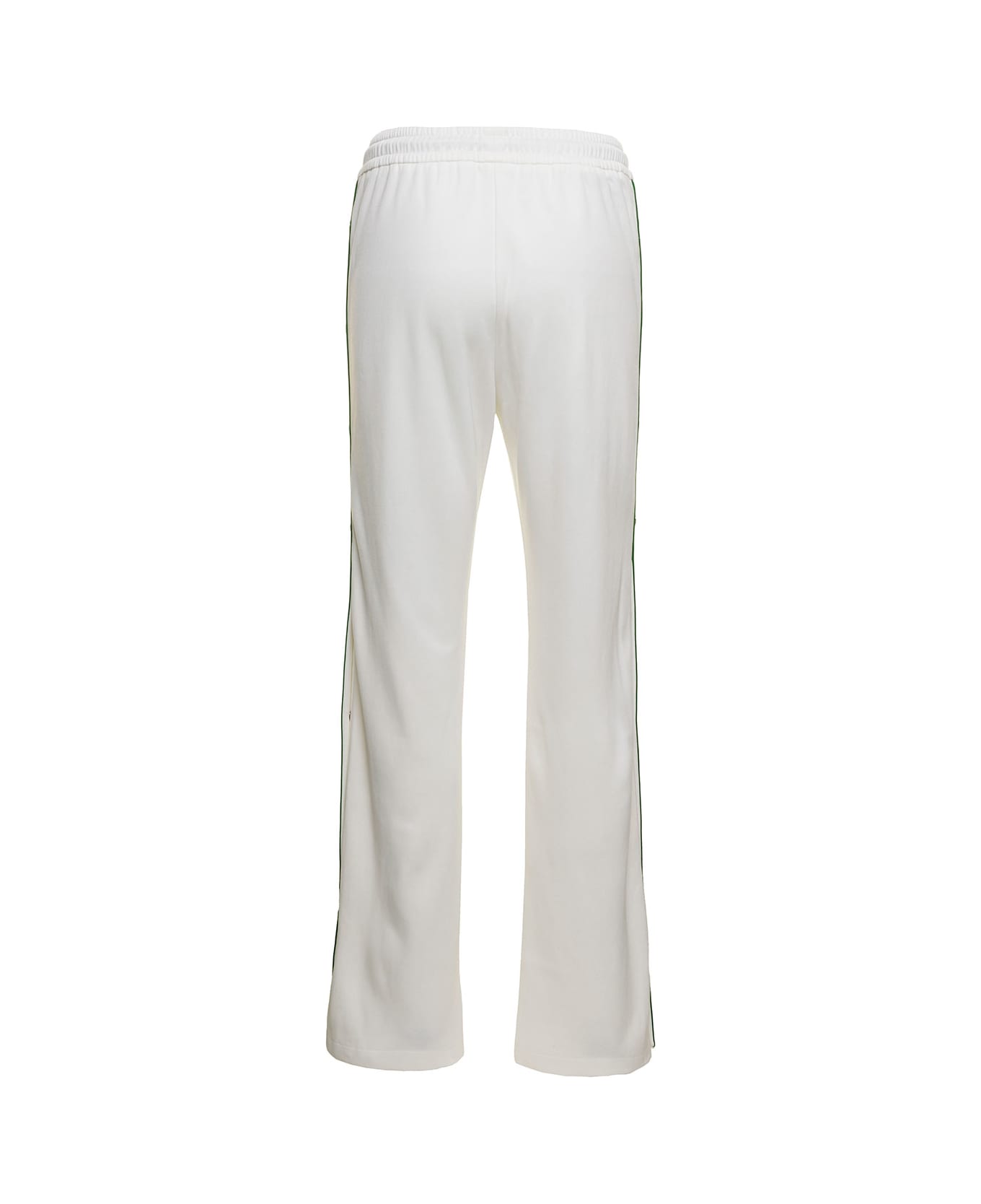 Gucci 'tennis Club' White Jogger Pants With Snap Buttons And Web Detail In Tech Jersey Woman - White