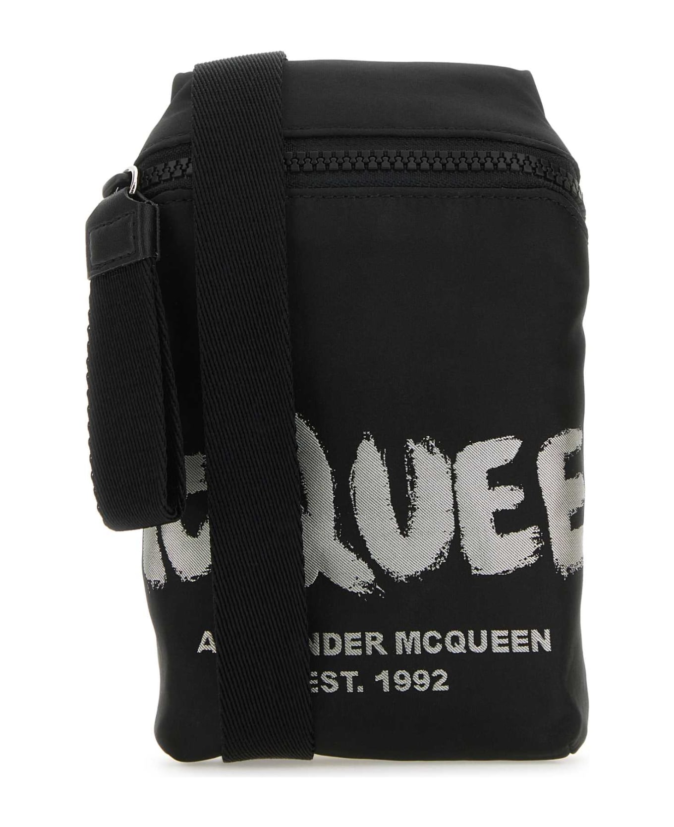 Alexander McQueen Black Fabric Mcqueen Graffiti Crossbody Bag - BLACKOFFWHITE ショルダーバッグ