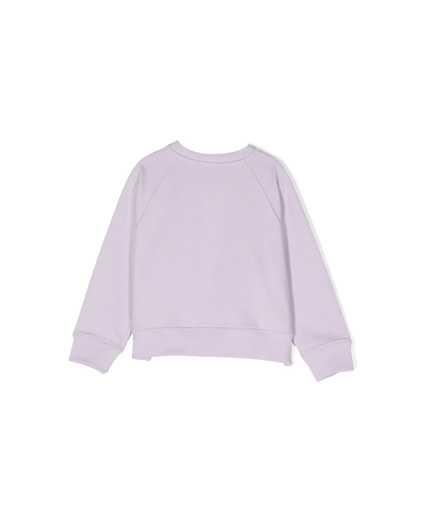 Stella McCartney Kids Lilac Sweatshirt With Metallic Logo Disc - Purple ニットウェア＆スウェットシャツ