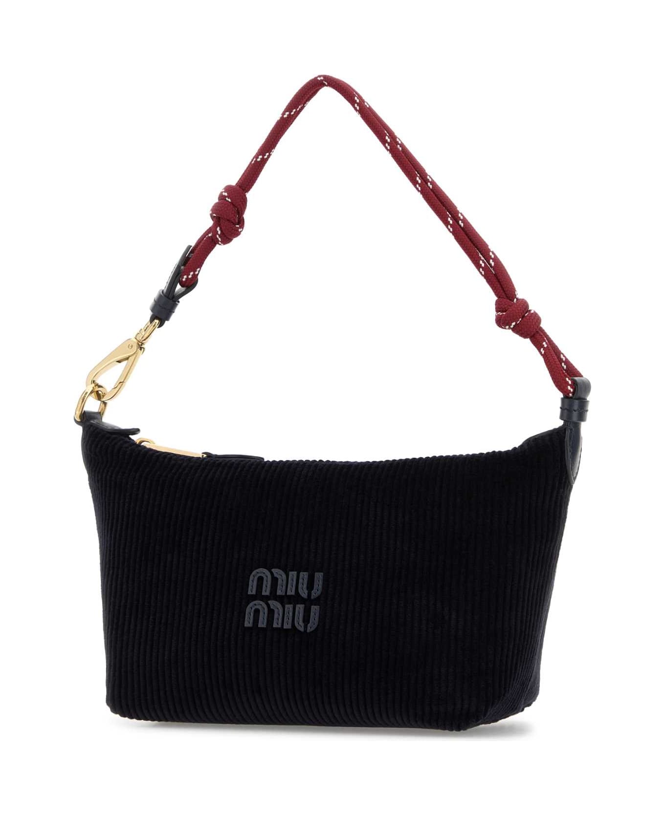 Miu Miu Midnight Blue Corduroy Shoulder Bag - NAVYAMARANTO