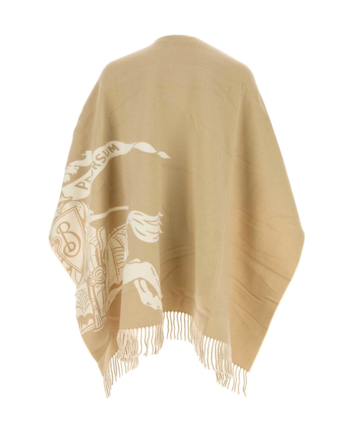Burberry Beige Wool Blend Cape - SANDPEATSILVER