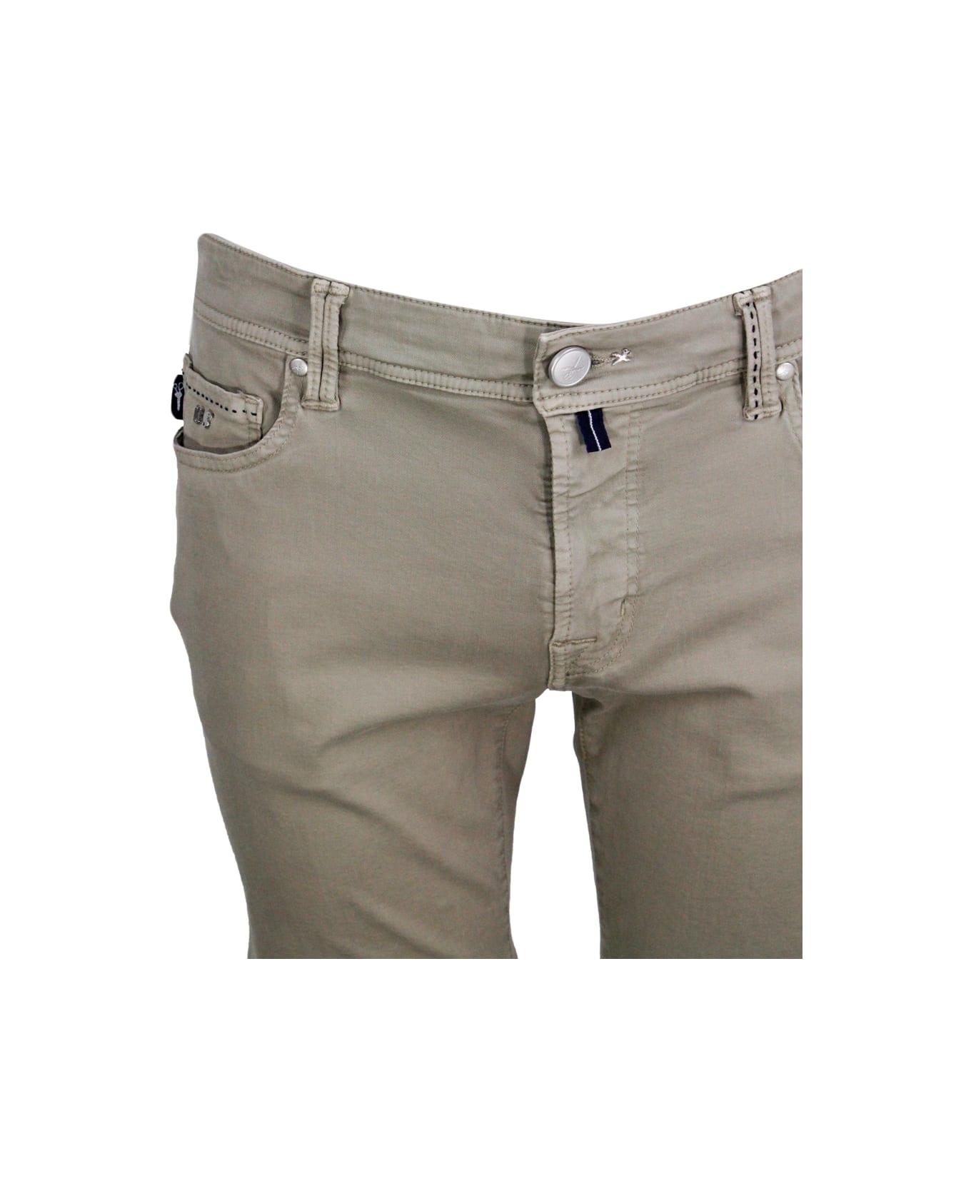 Sartoria Tramarossa Ascanio Slim Bermuda Shorts In Super Stretch Cotton Gabardine With 5 Pockets And Tailored Stitching - Sand Beige