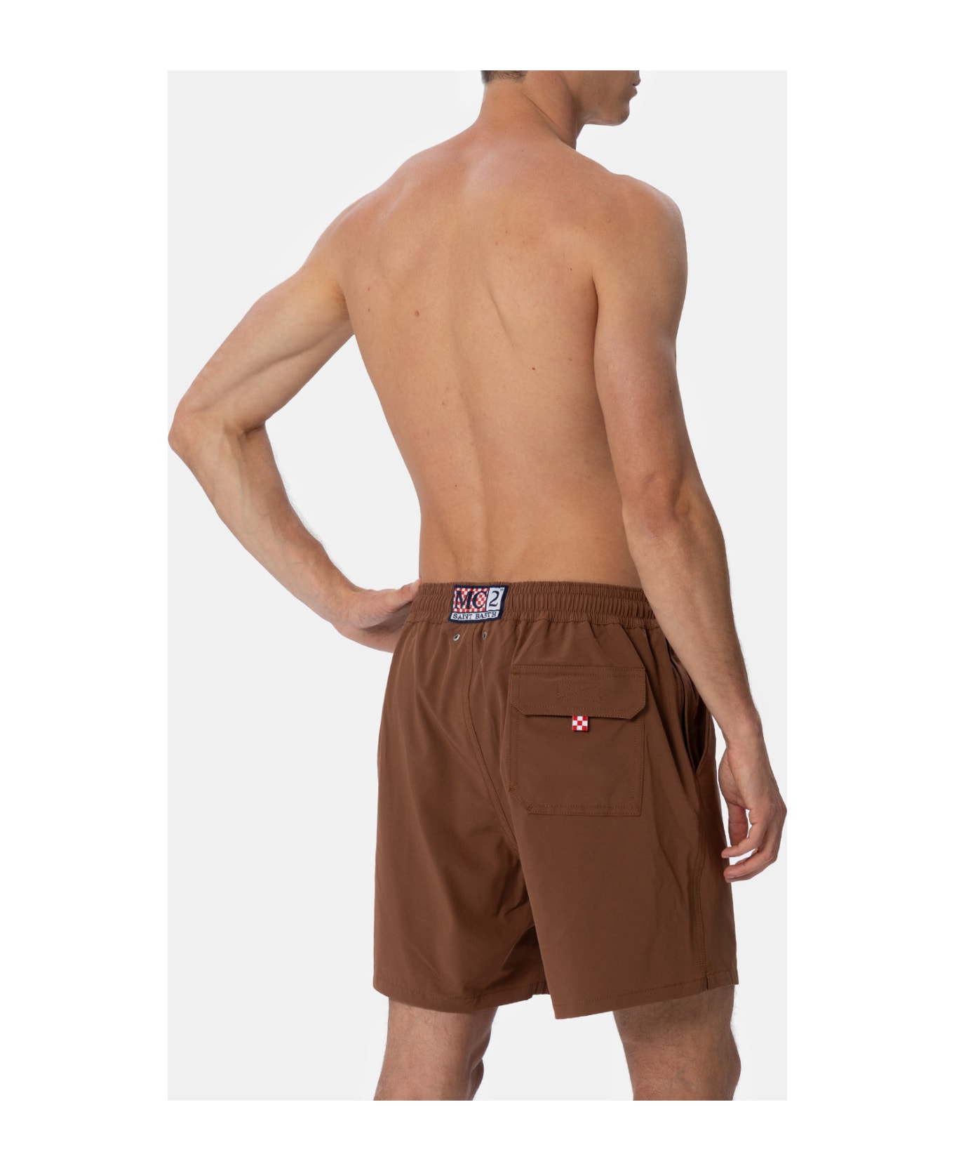 MC2 Saint Barth Man Brown Comfort Swim Shorts - BROWN