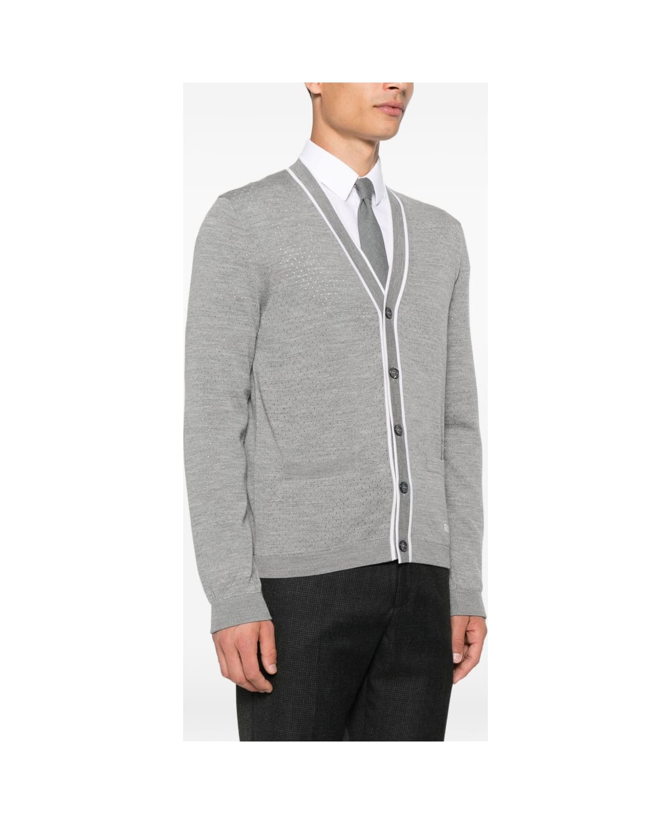 Gucci Wool V-necked Cardigan - Grey