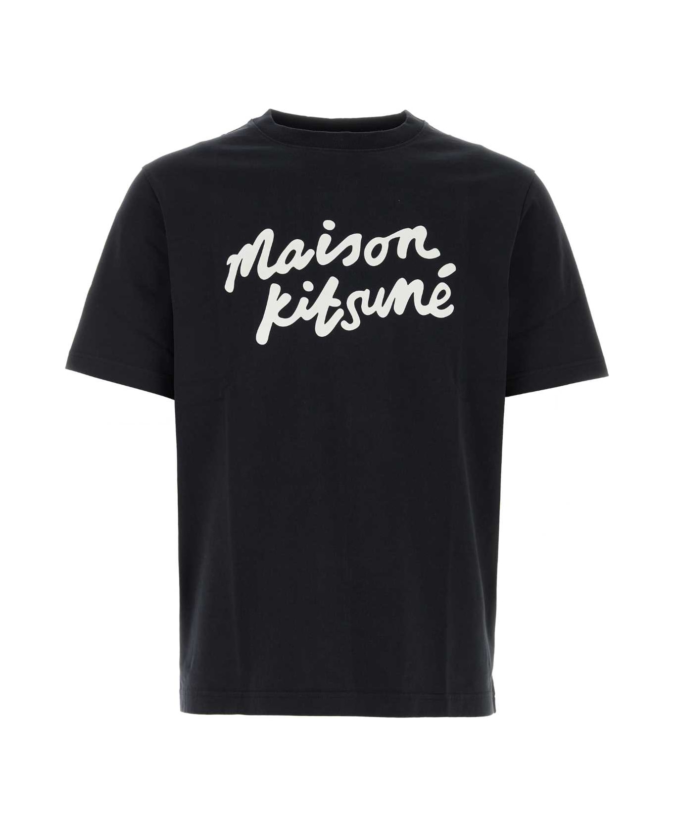 Maison Kitsuné Black Cotton T-shirt - BLACKWHITE