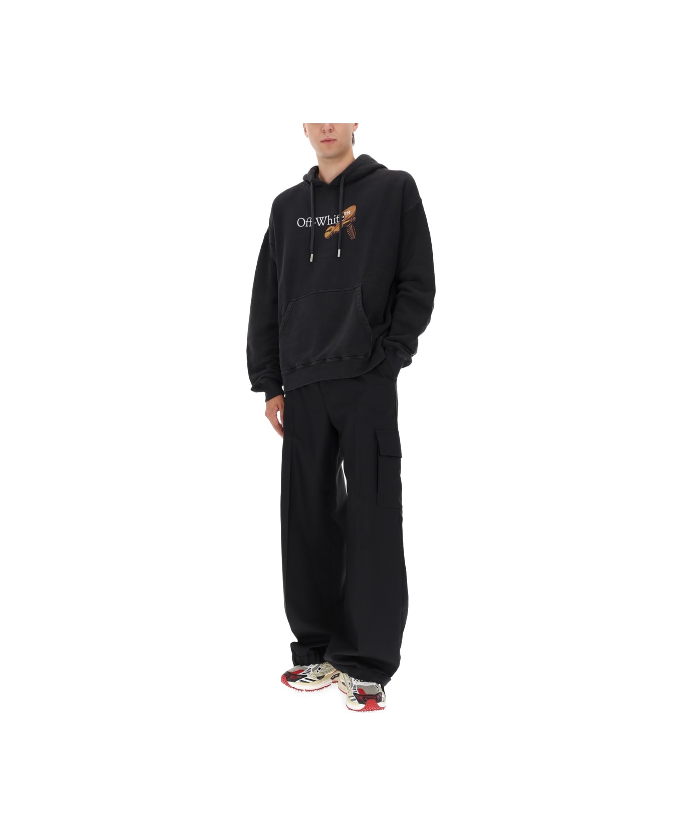 Off-White Sweatshirt With Logo - BLACK