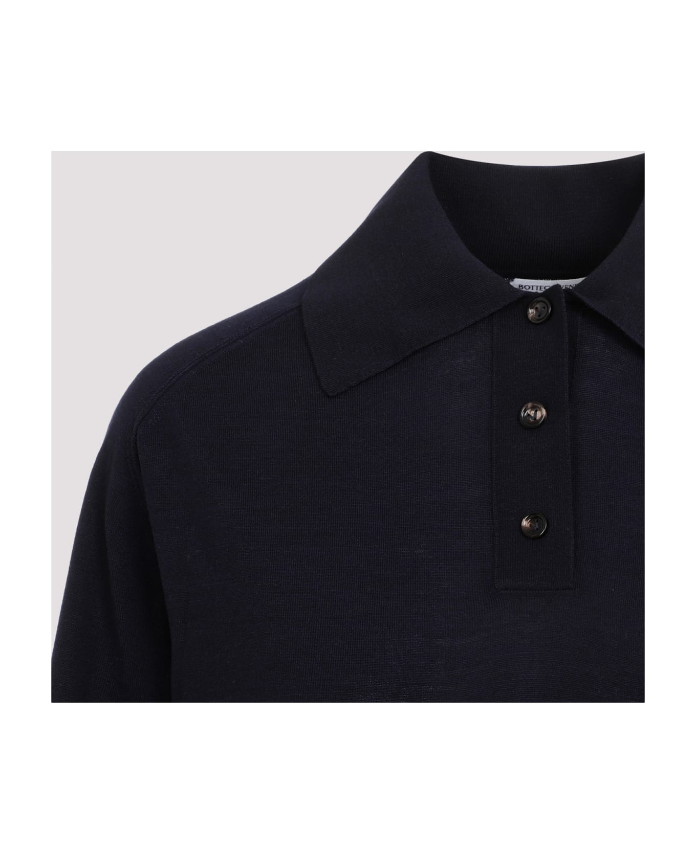 Bottega Veneta Long Sleeves Polo - Navy