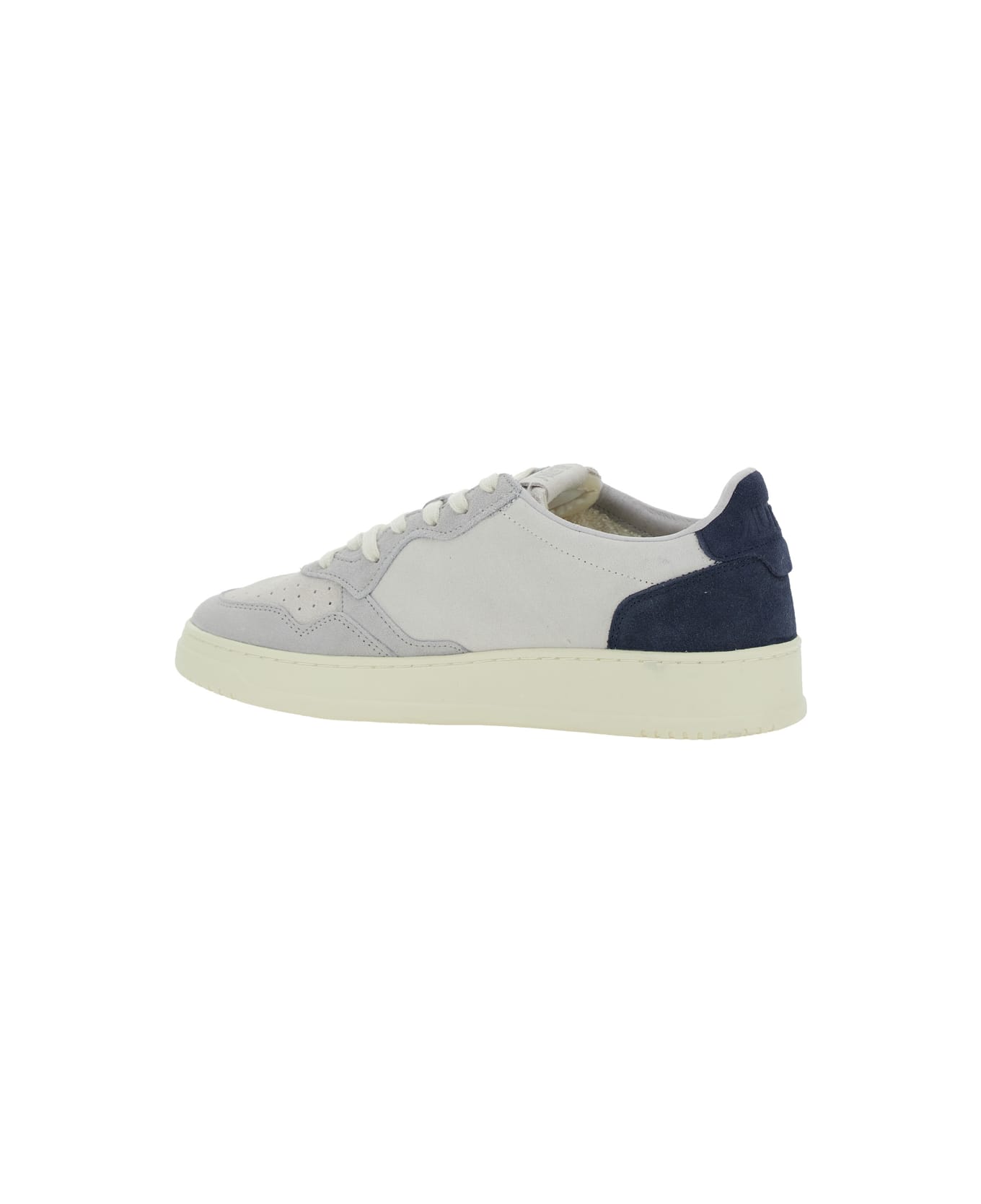 Autry 
medalist Low
 Blue Sneaker With Contrasting Back Patch In Leather And Suede Man - Grey