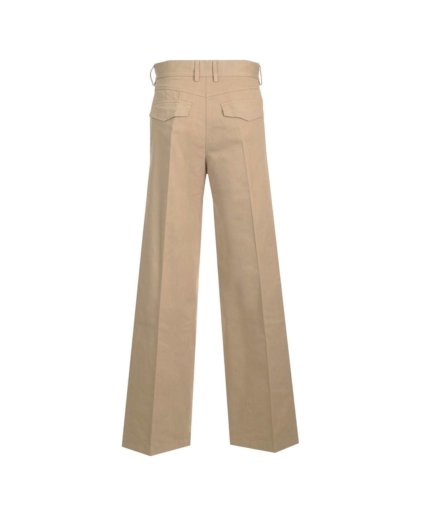 Forte_Forte Soft Cotton Twill Trousers - Beige