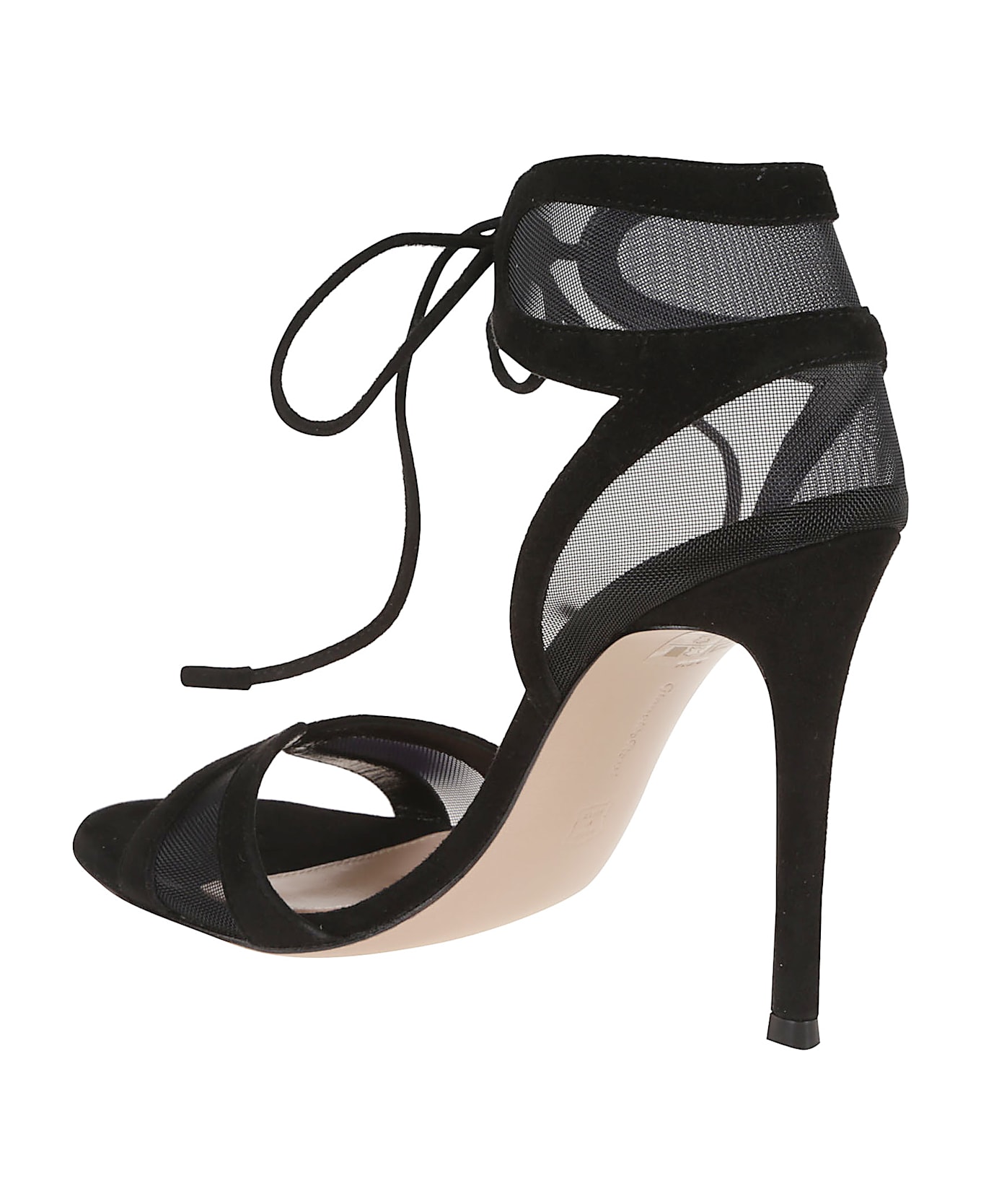 Gianvito Rossi Camoscio+rete Sandal - Nene Black Black