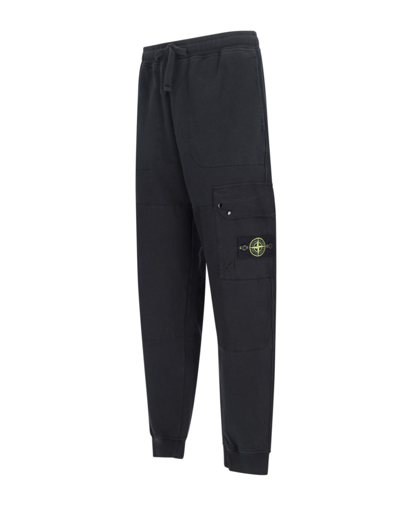 Stone Island Cargo Track Pants - Black
