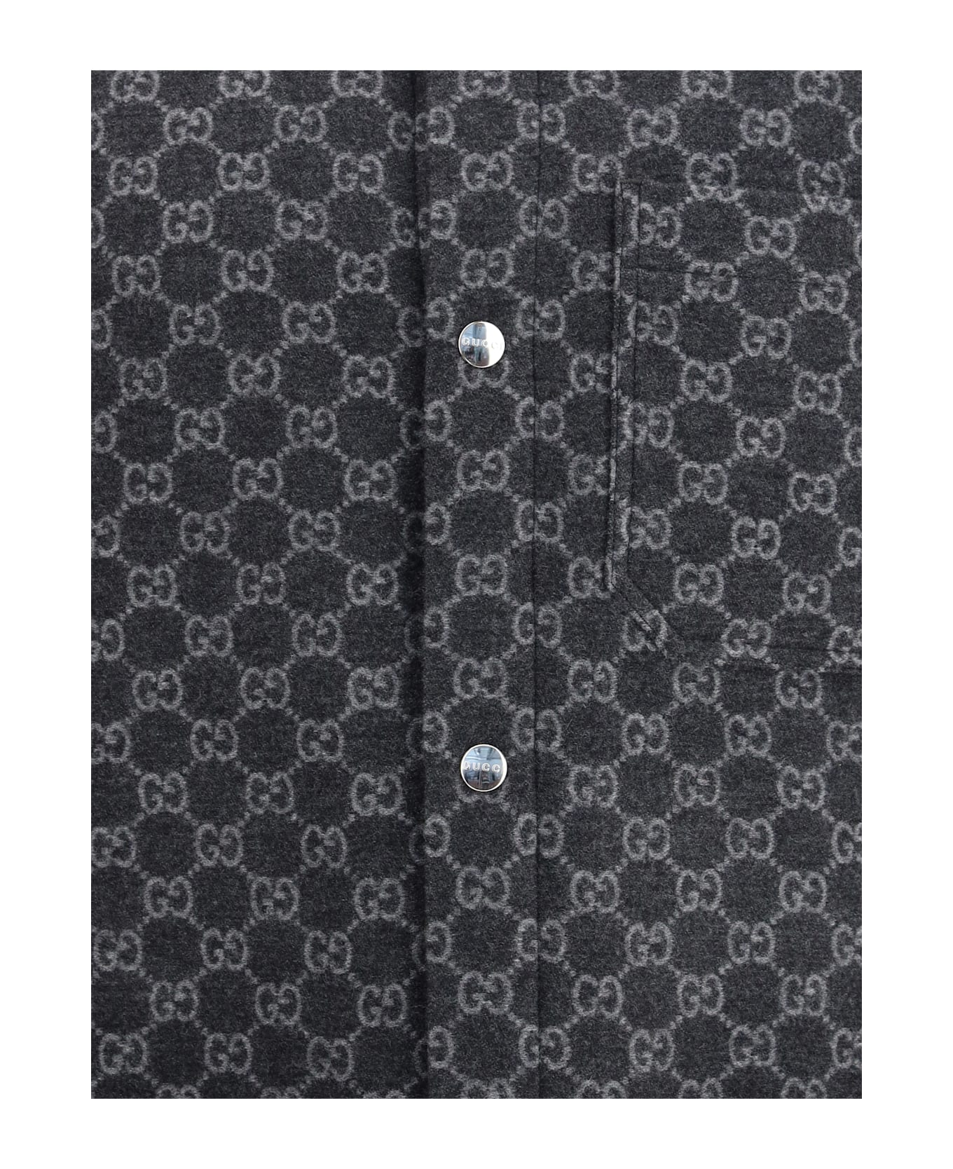 Gucci Wool Jacket With All-over Gg Monogram