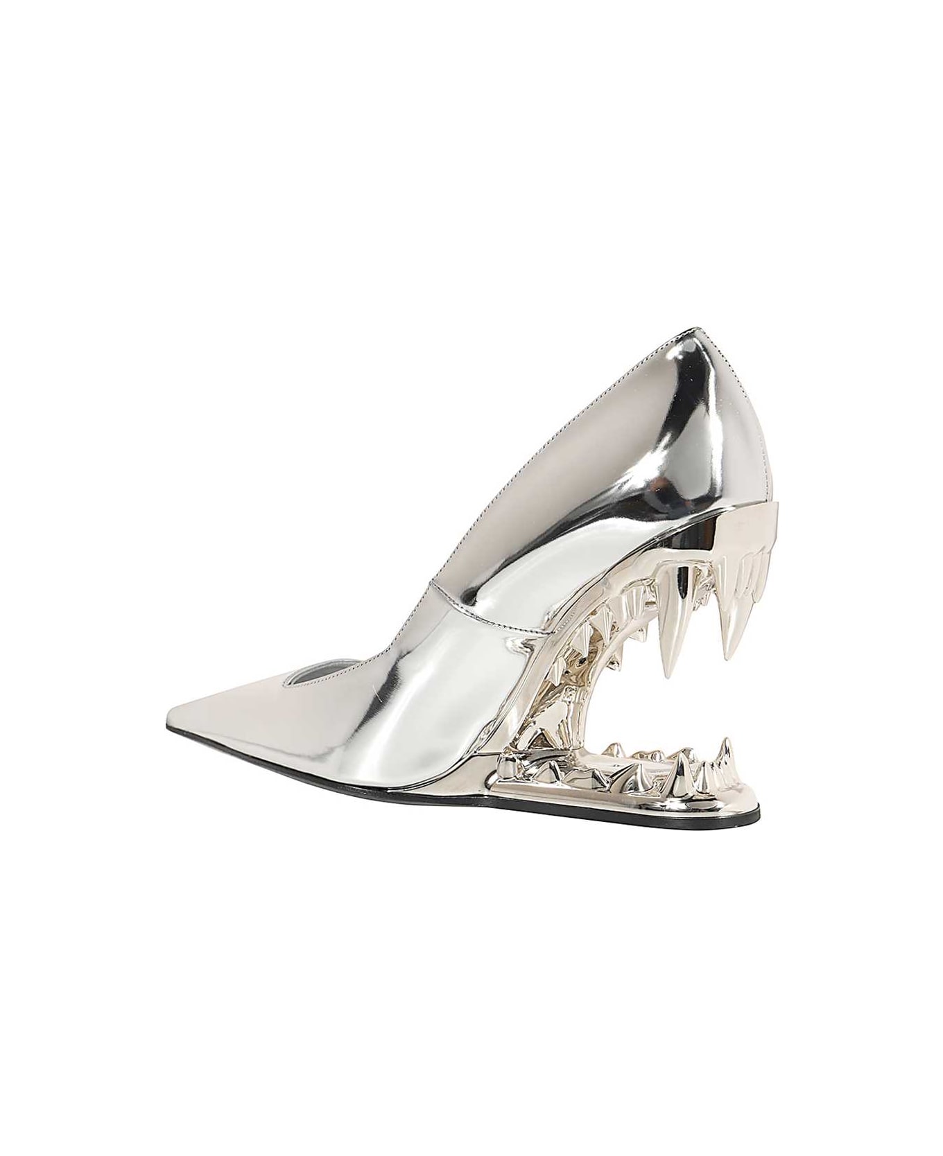 GCDS Patent Leather Pumps - Silver