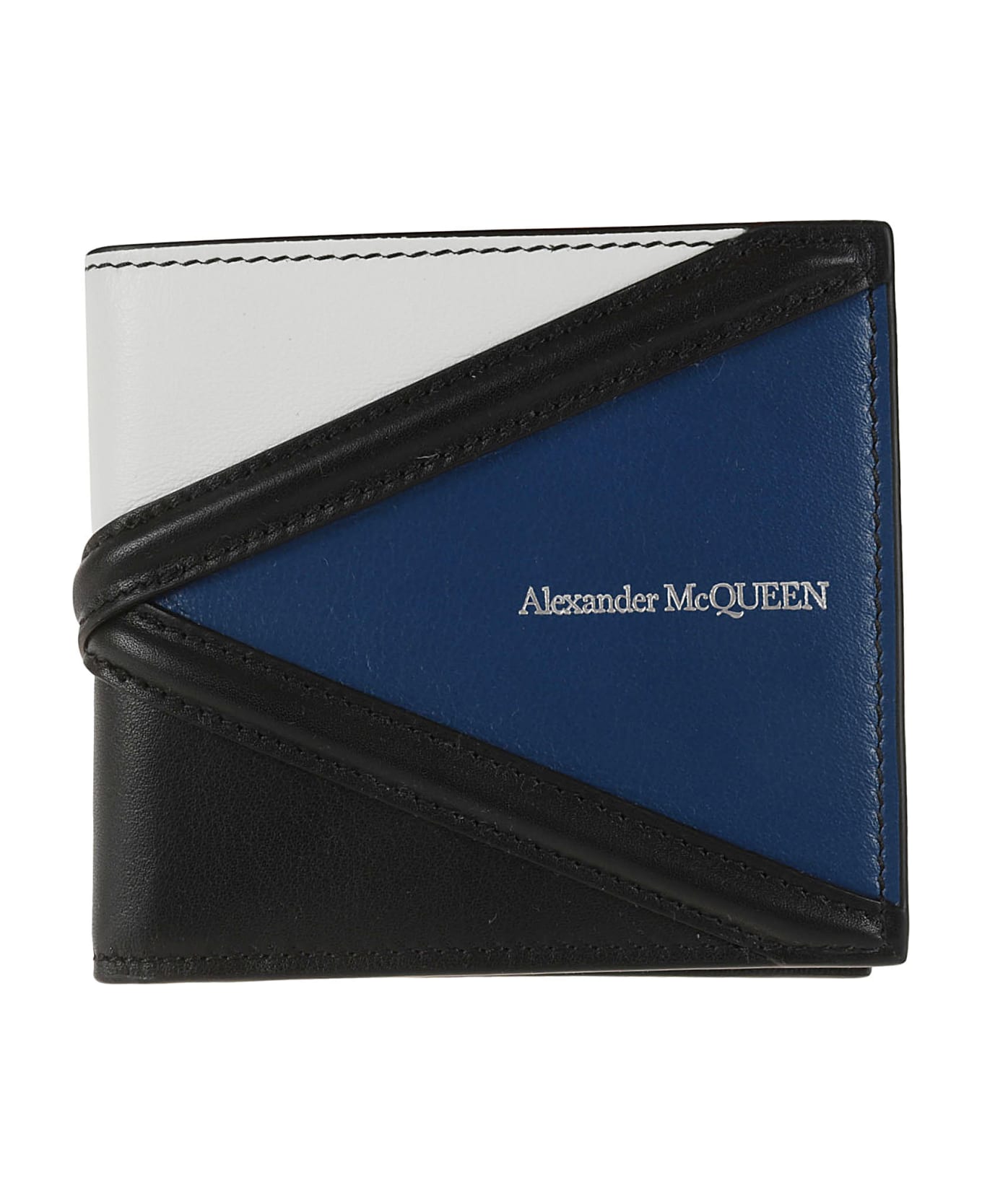 Alexander McQueen Logo Stitch Detail Billfold Wallet - Ivory