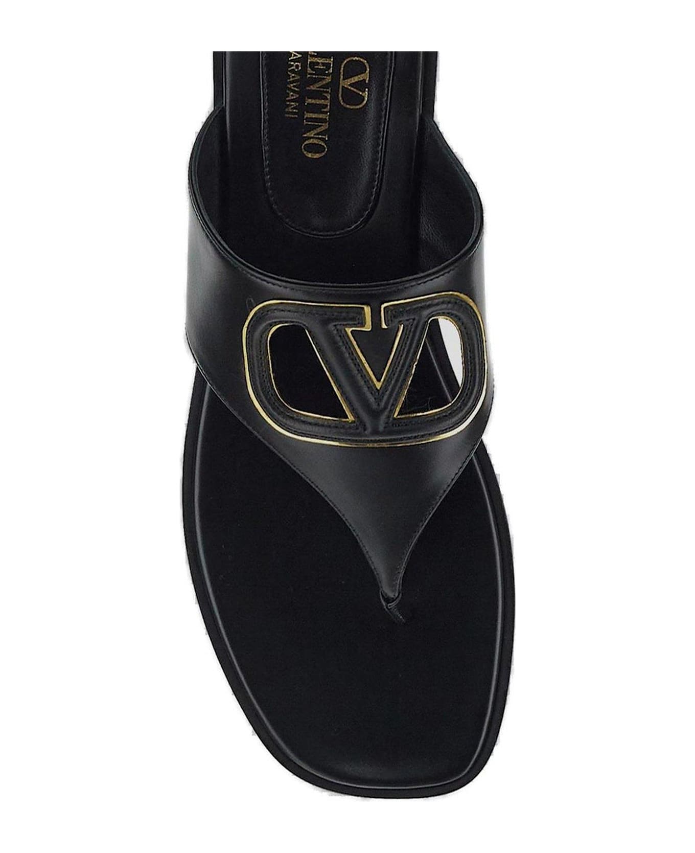 Valentino Garavani Vlogo Patch Cut-out Slip-on Sandals - Black