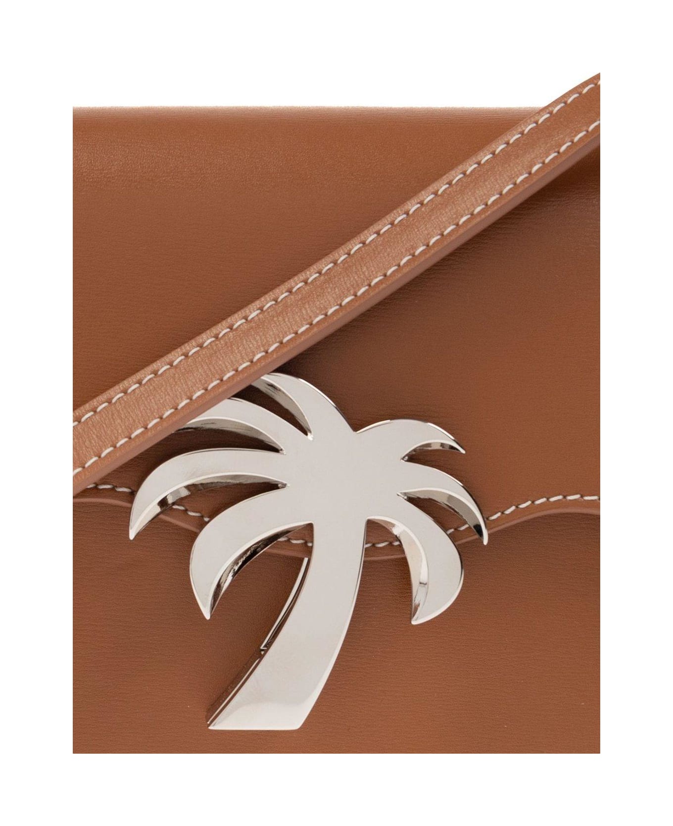 Palm Angels Palm Plaque Small Shoulder Bag - Brown