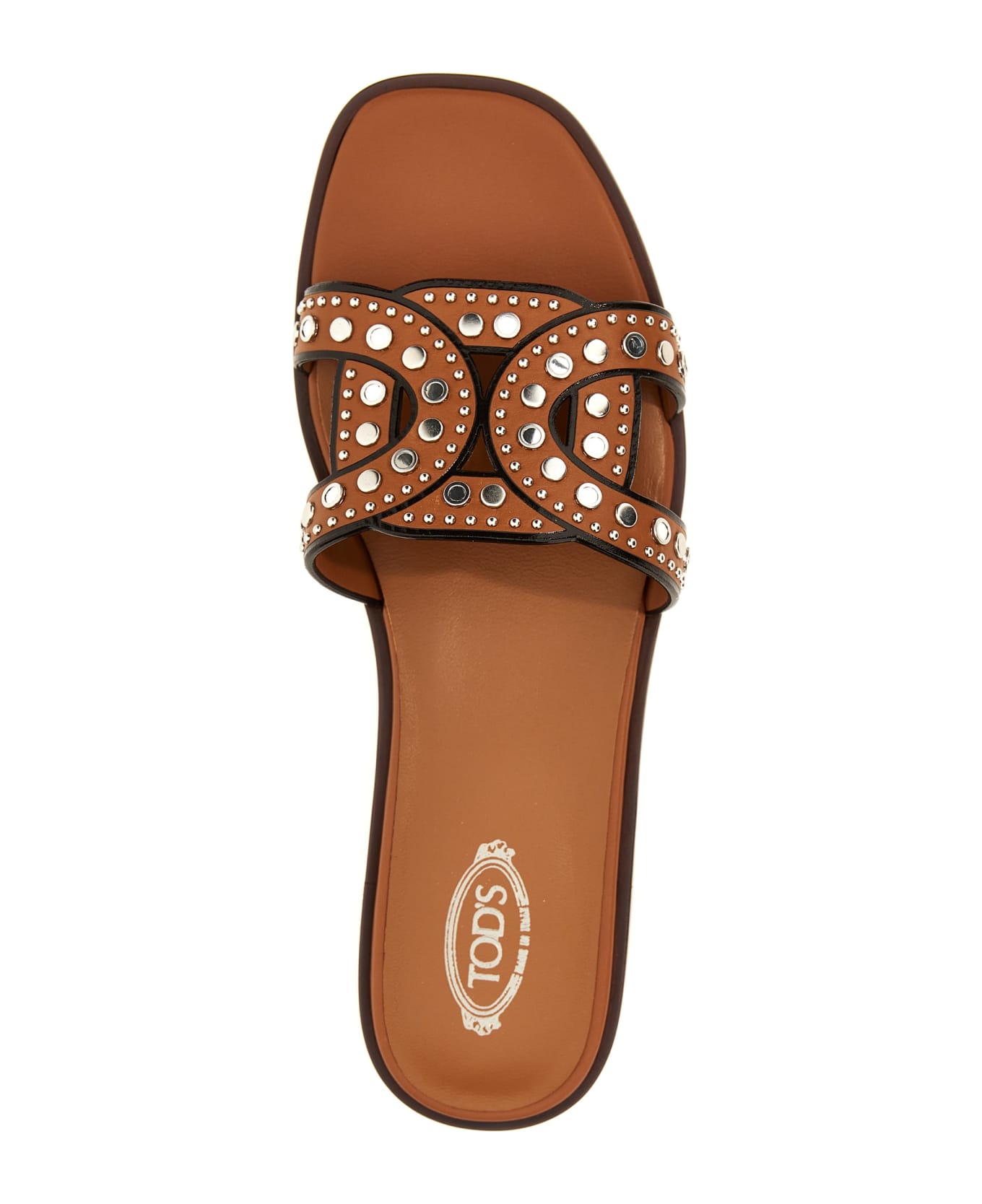 Tod's Maxi Catena Leather Sandals - Brown