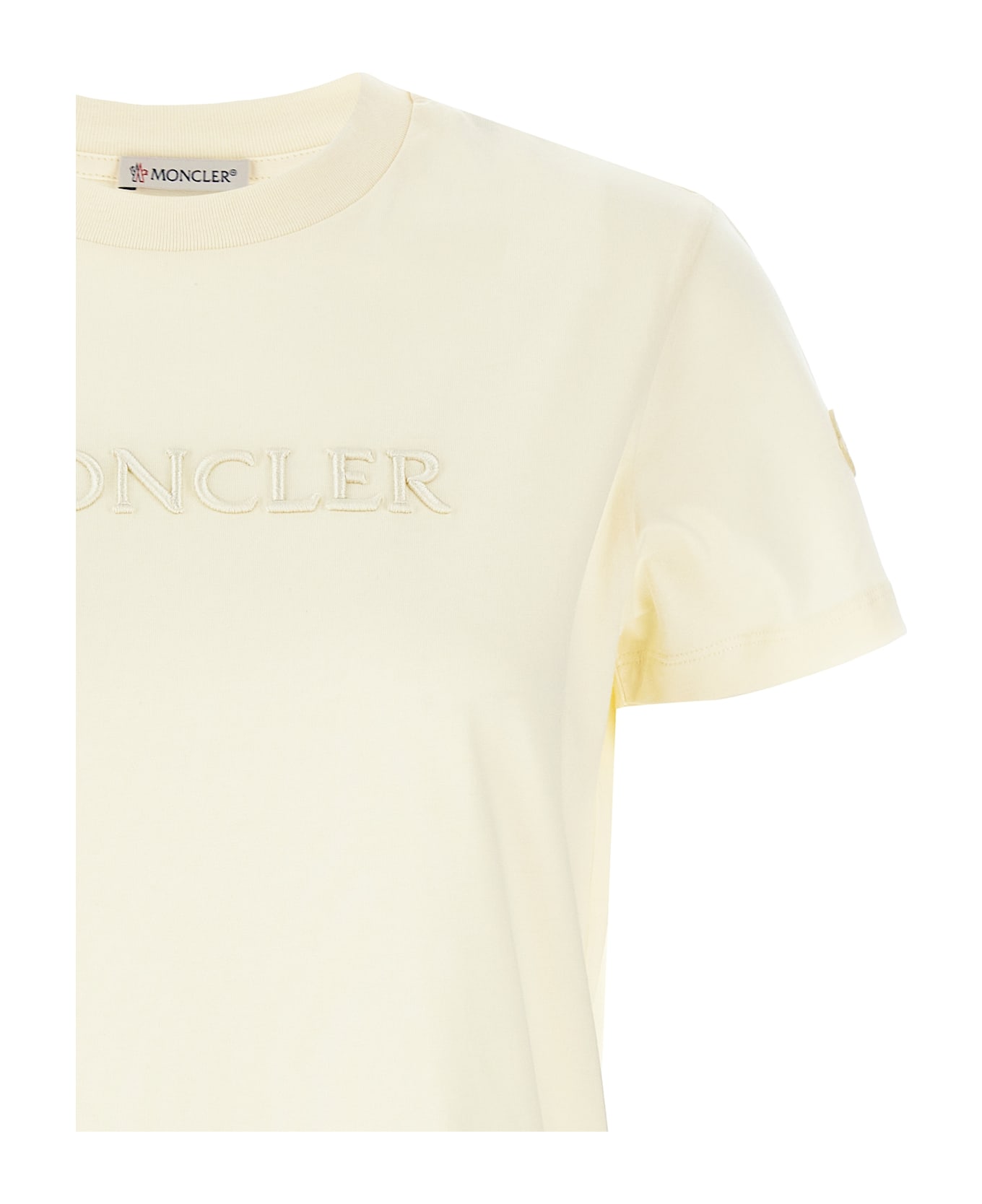 Moncler Ivory Cotton T-shirt - 037