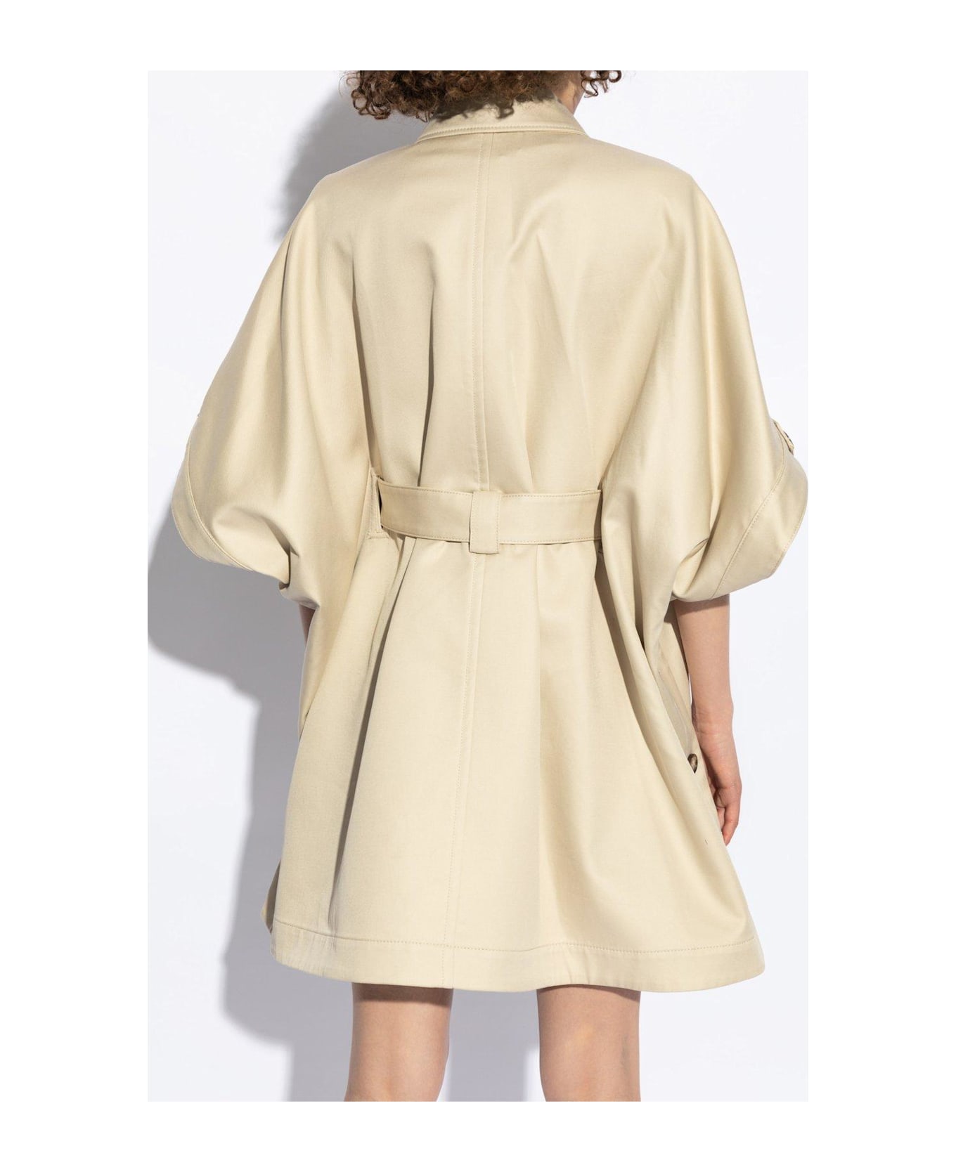 Max Mara Agape Belted Poncho - Beige