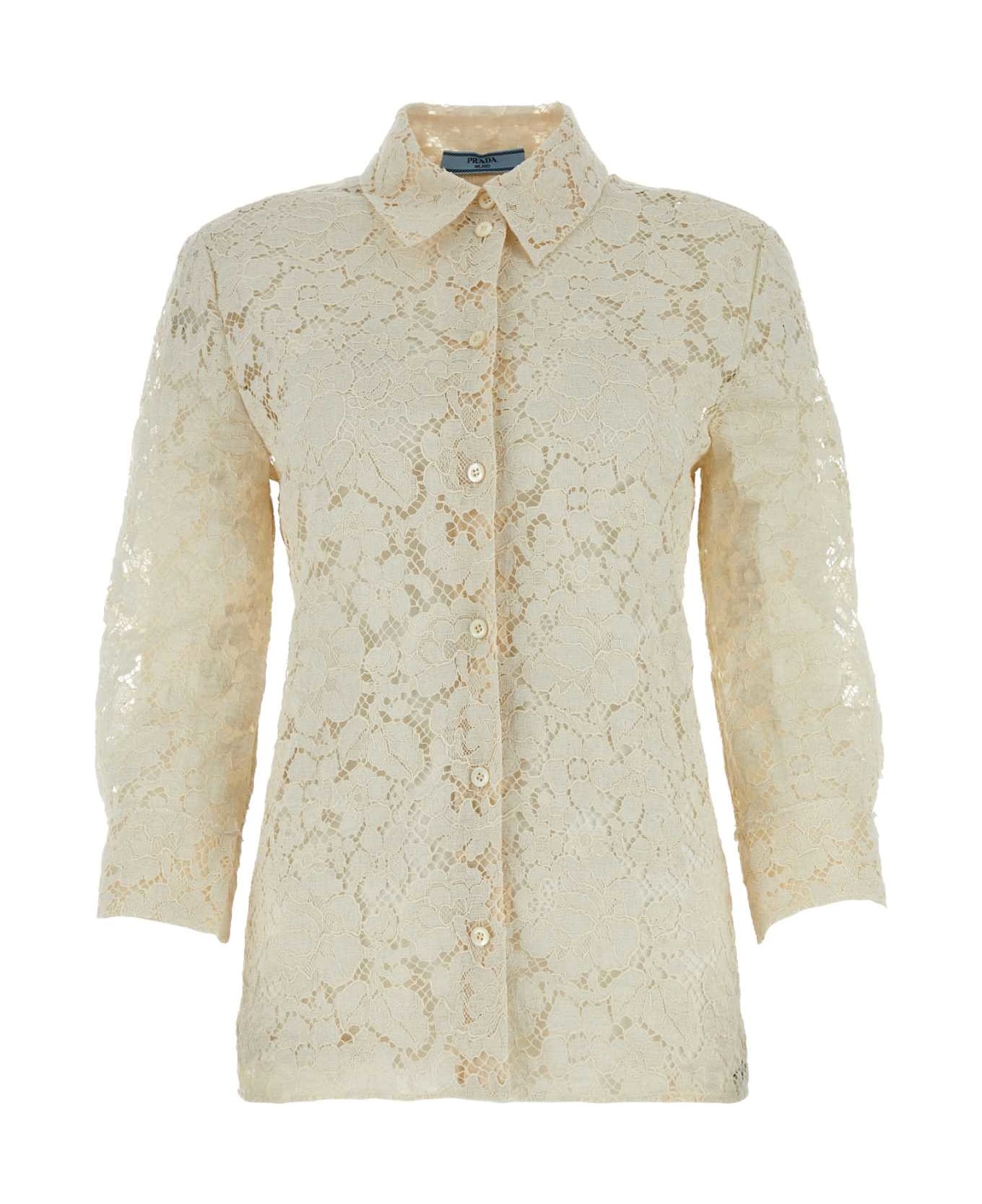 Prada Ivory Lace Shirt - NATURALE