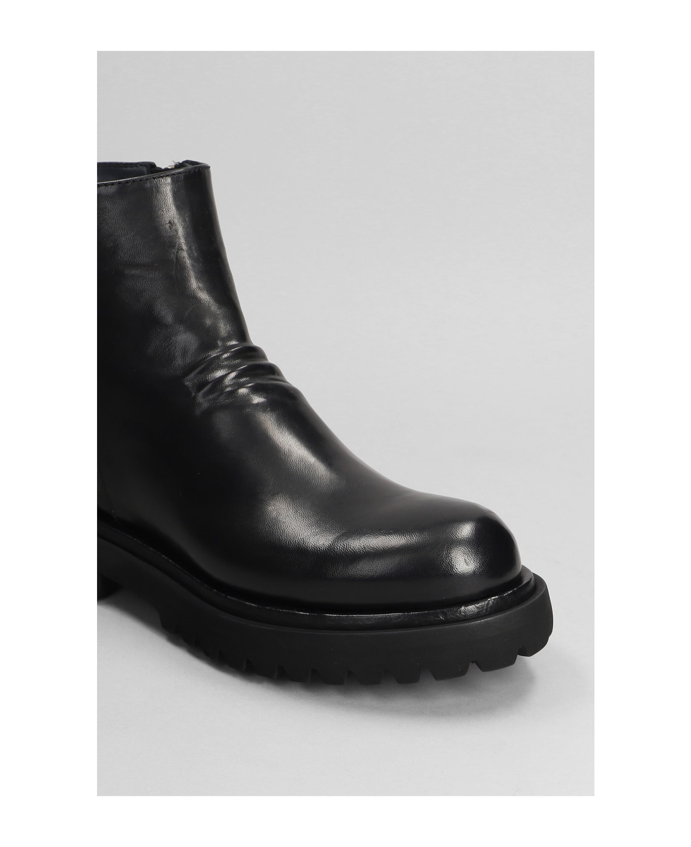 Officine Creative Eventual Dd Ankle Boots In Black Leather - black