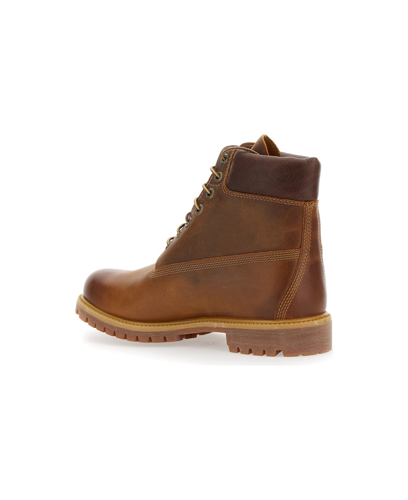 Timberland Brown Water-proof Boots With Logo In Leather Man - Marrone