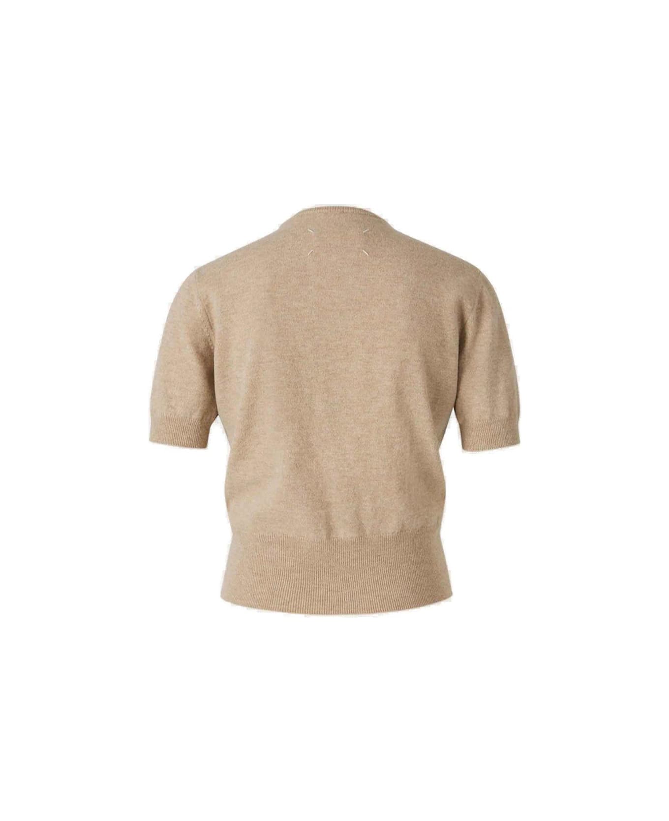 Maison Margiela Knitted Crewneck Top - Brown