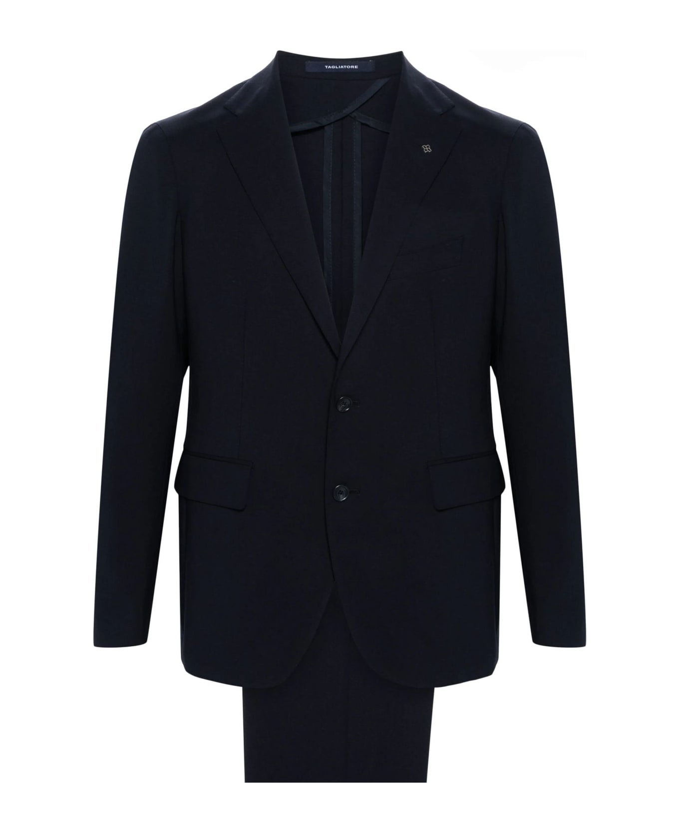 Tagliatore Navy Blue Single-breasted Wool Suit - Blue