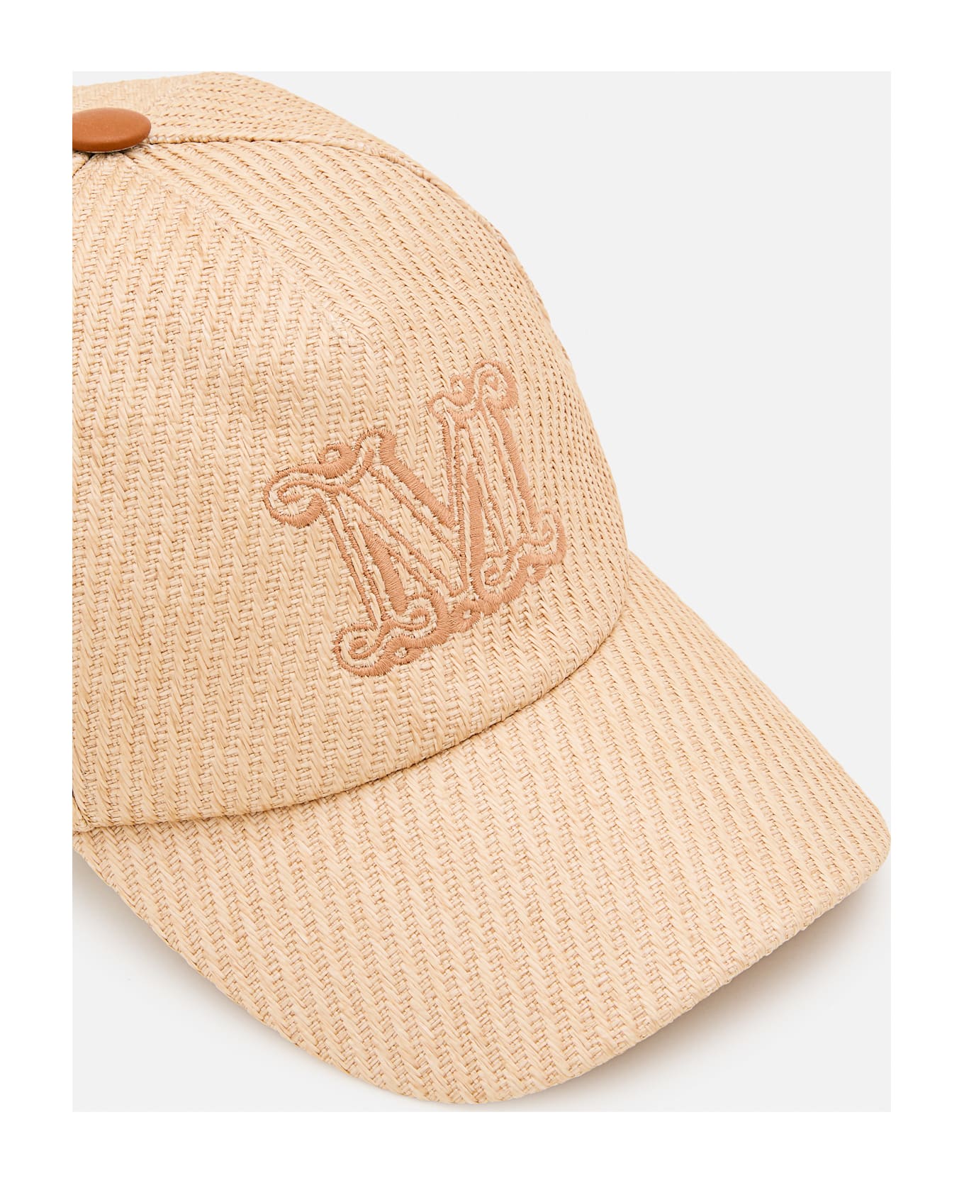 Max Mara Jez Rafia Baseball Cap - Beige