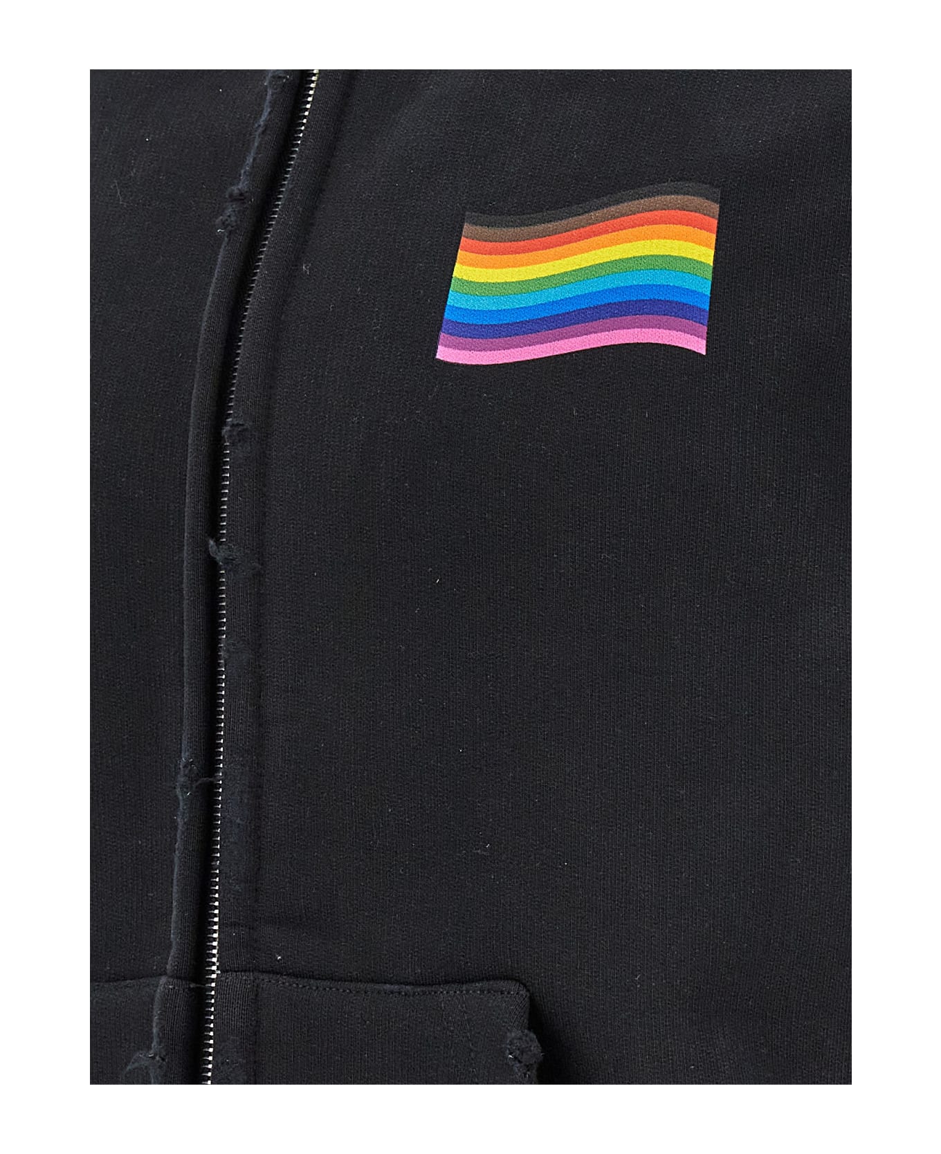 Balenciaga Rainbow Print Hoodie - Black