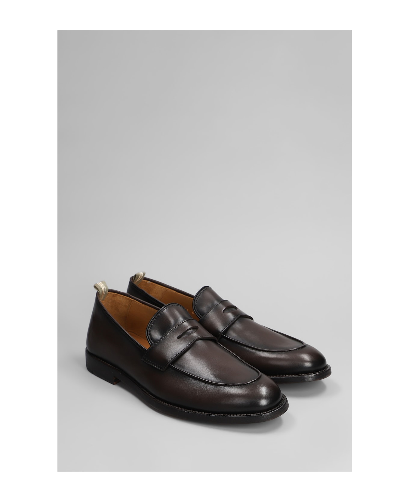Officine Creative Opera 001 Loafers In Brown Leather - brown