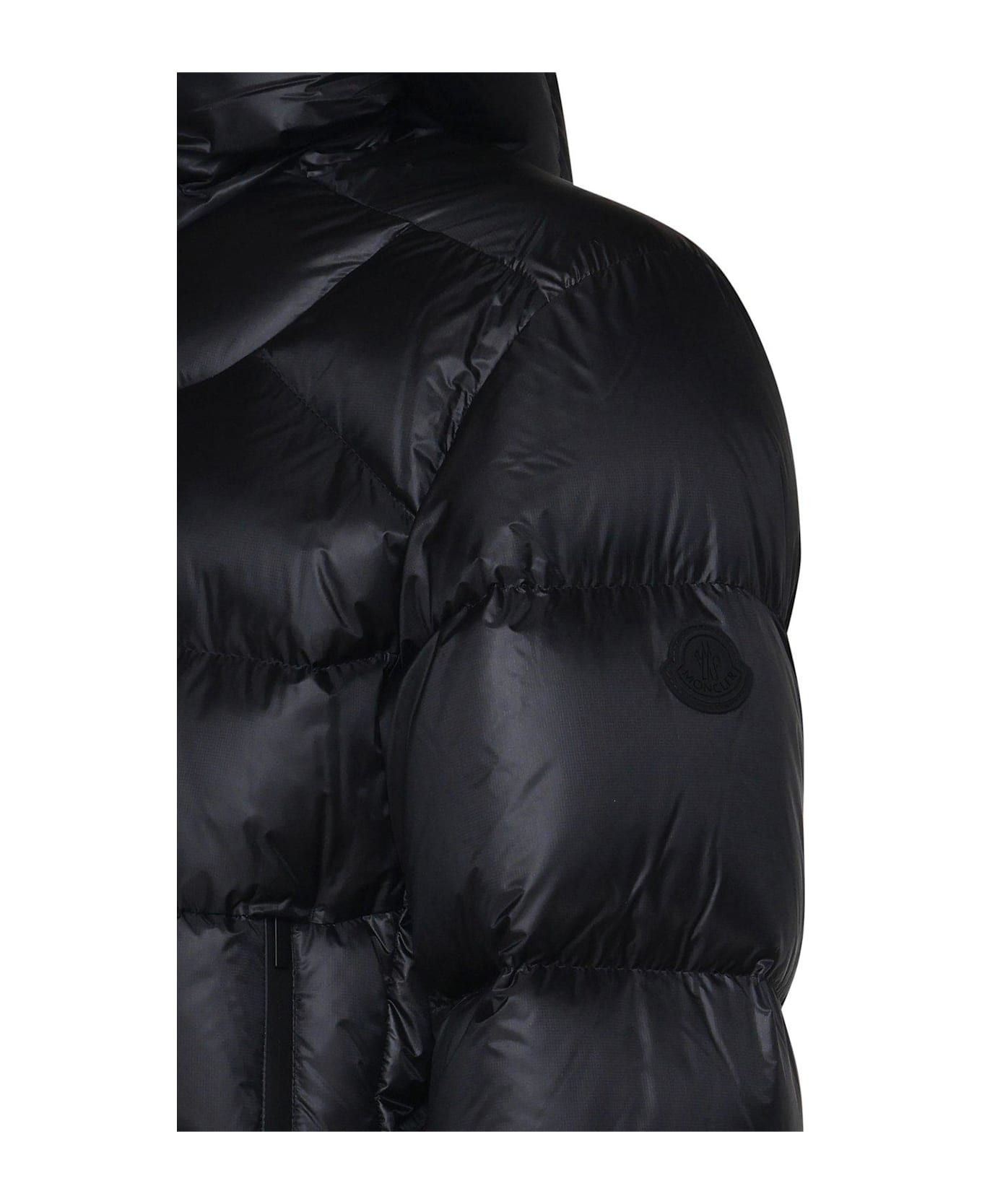 Moncler Logo Patch Hooded Padded Jacket - Blue