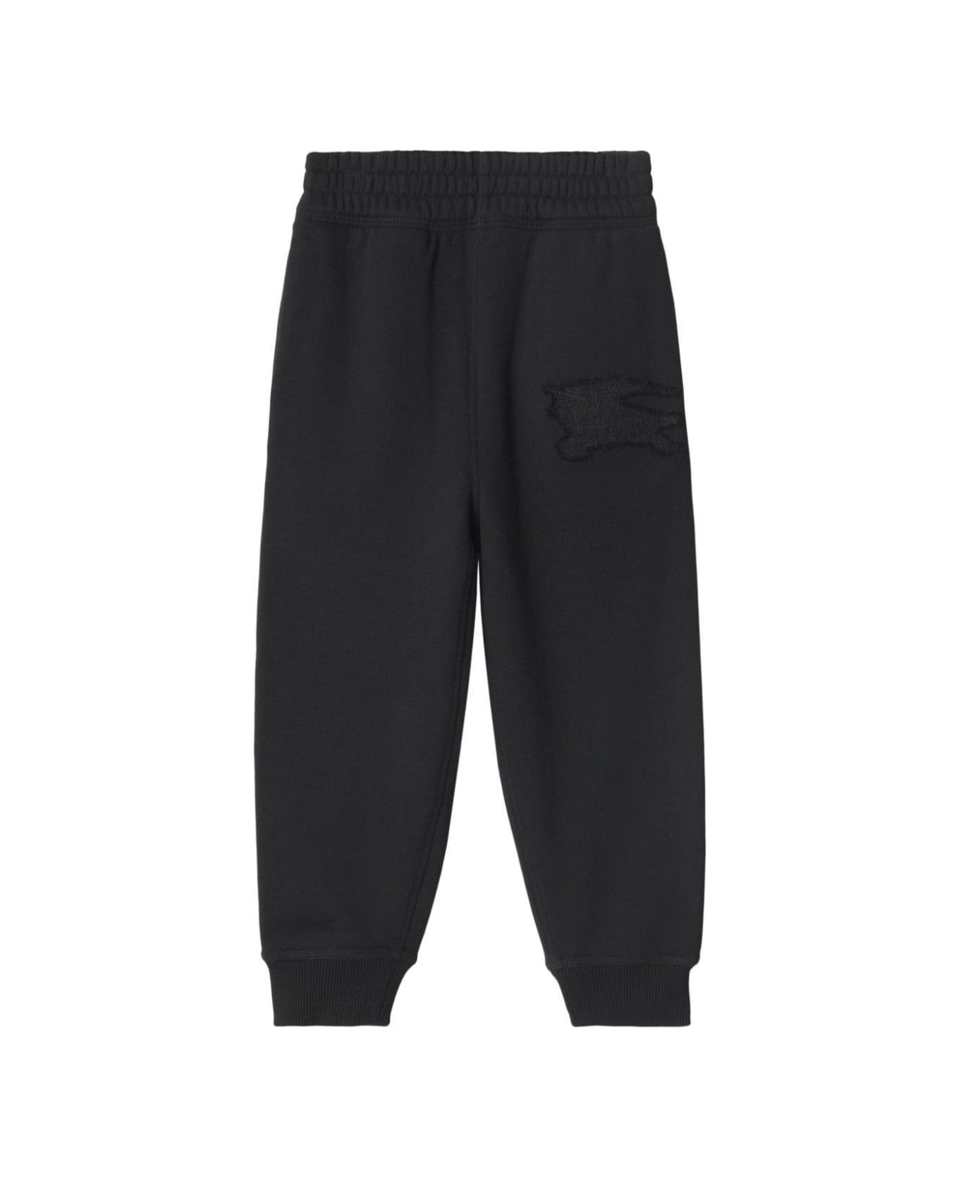 Burberry Black Joggers Pants With Ekd Patch In Cotton Boy - Black