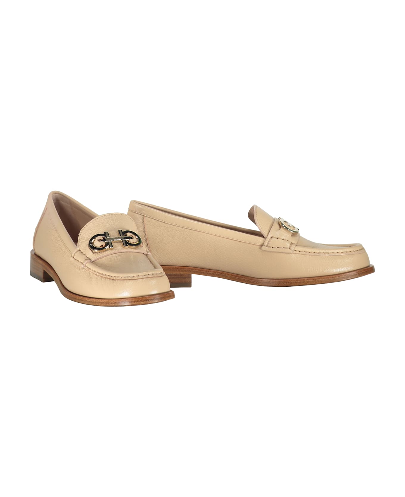 Ferragamo Leather Loafers - Beige