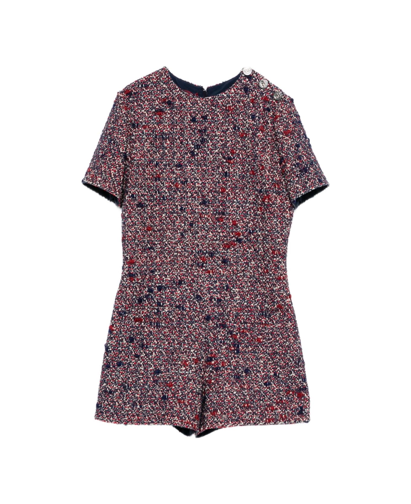 Gucci Bouclé Wool Short Jumpsuit - Blue