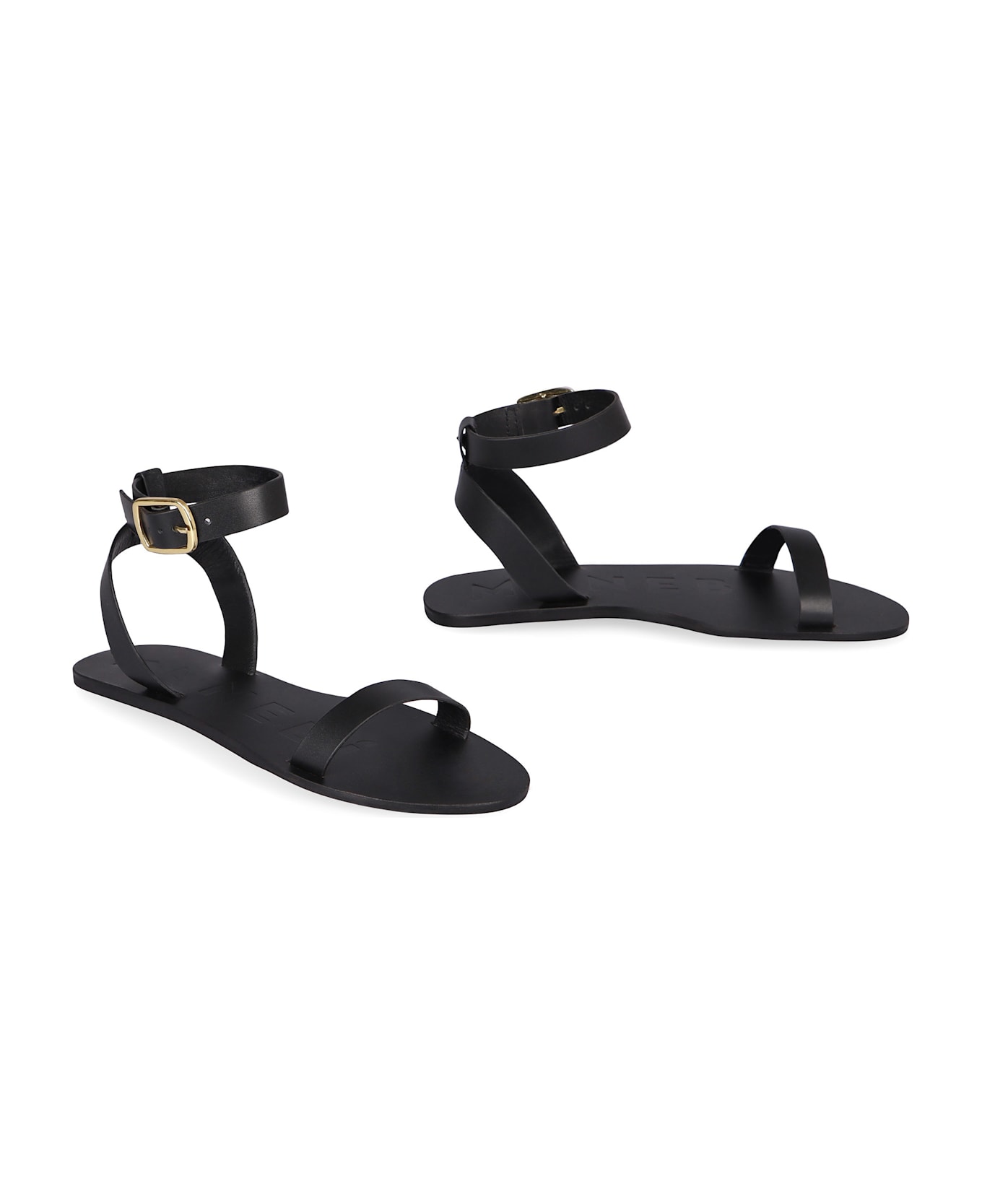 Manebi Chloe Leather Sandals - black
