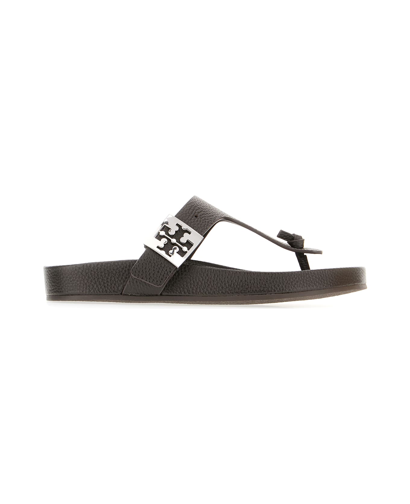 Tory Burch Dark Brown Leather Mellow Thong Sandals - COCOA COCOA