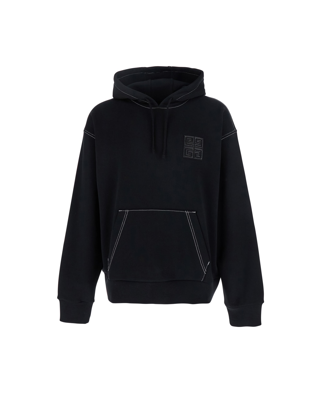 Givenchy Cotton Hoodie - BLACK WHITE