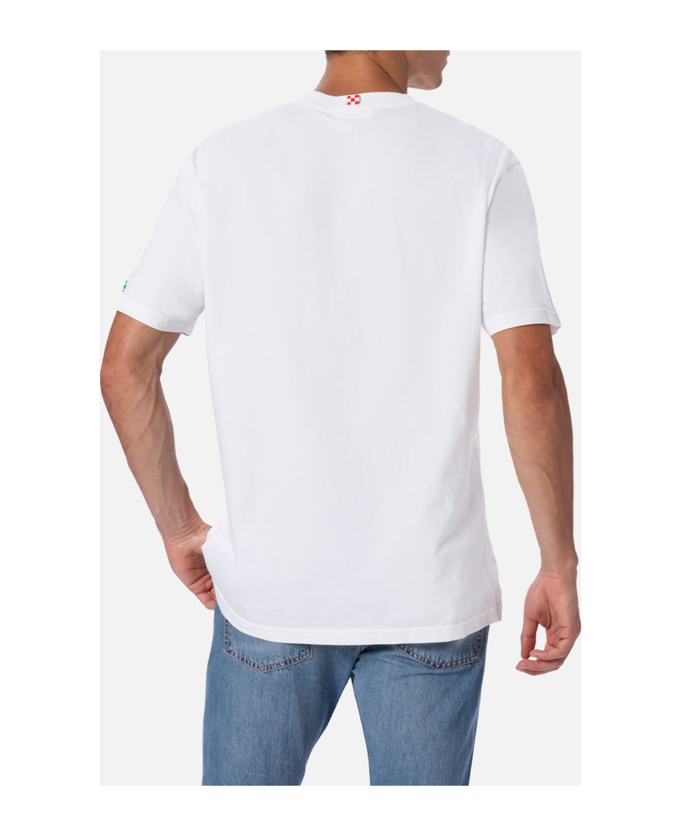 MC2 Saint Barth Man Cotton T-shirt Austin With Watch Print And Embroidery - WHITE