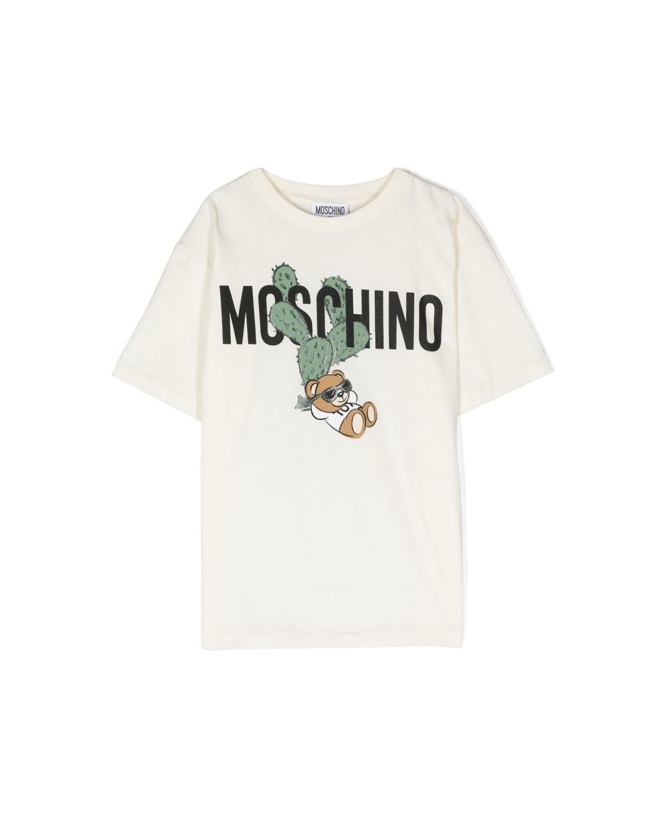 Moschino T-shirt Con Logo - Crema