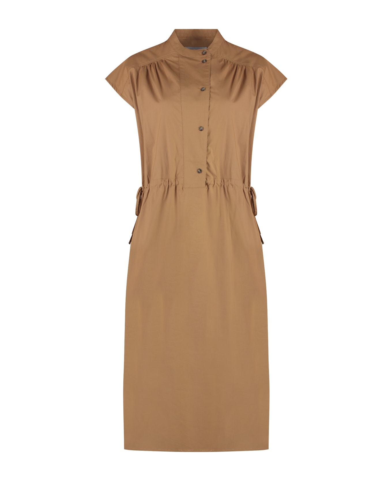 Yves Salomon Cotton Poplin Shirtdress - Camel