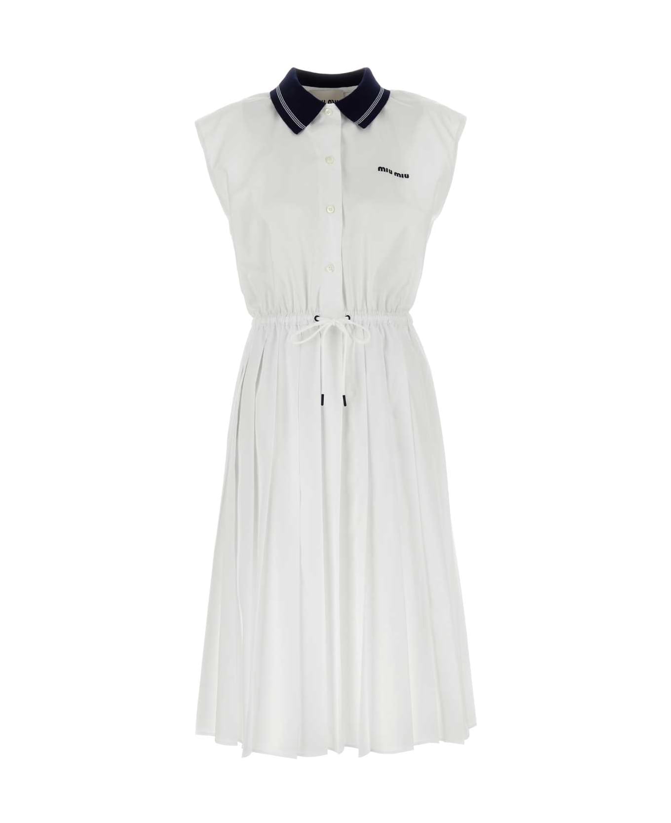 Miu Miu White Poplin Shirt Dress - BIANCO