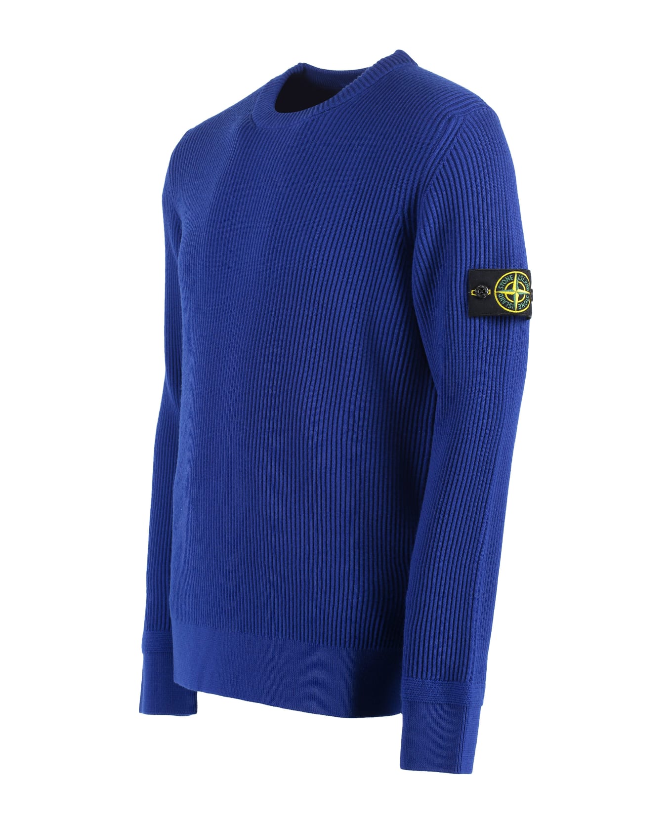 Stone Island Ribbed Pullover - blue