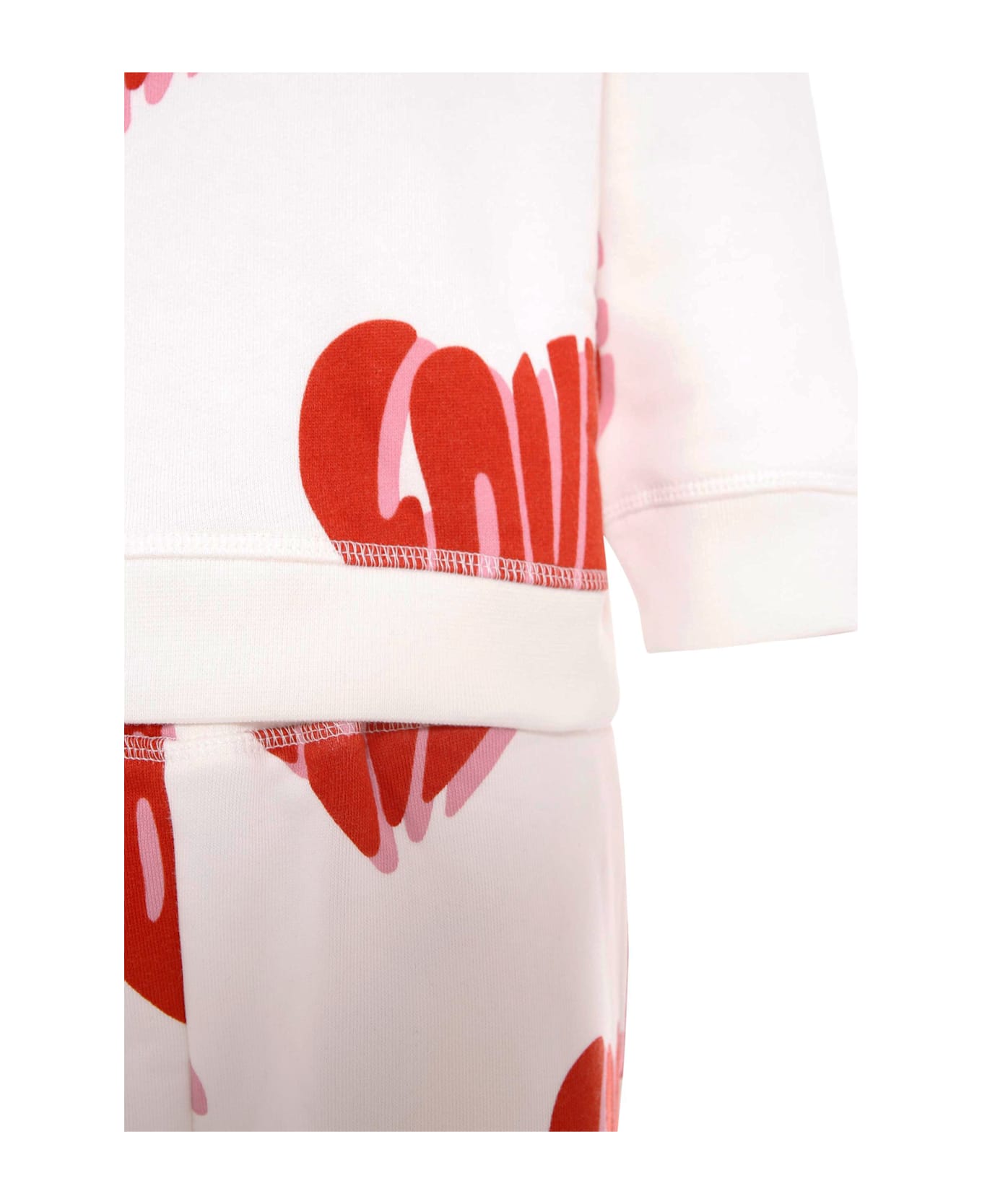 Stella McCartney Kids Ivory Suit For Girl With Love Writing - Ivory