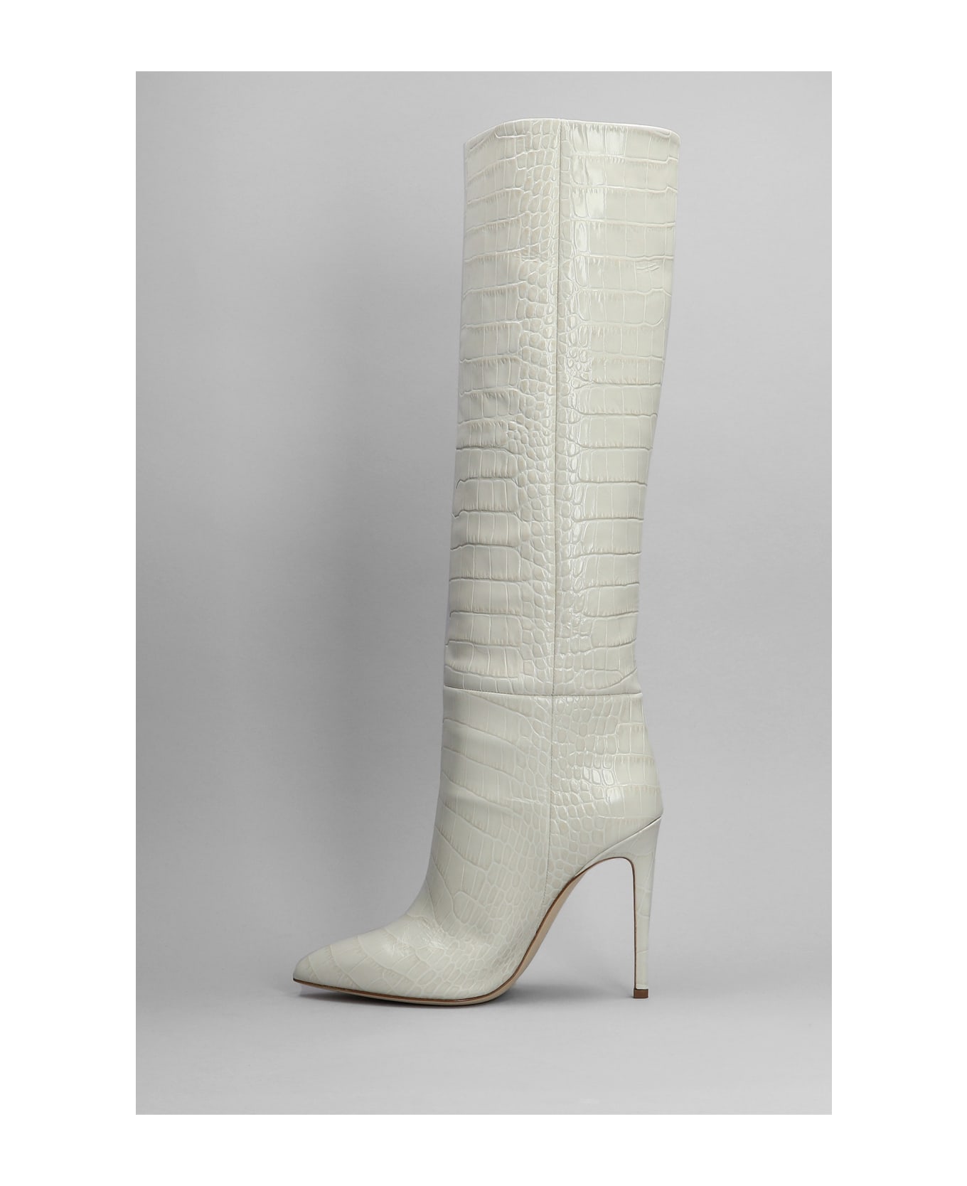 Paris Texas High Heels Boots In White Leather - white