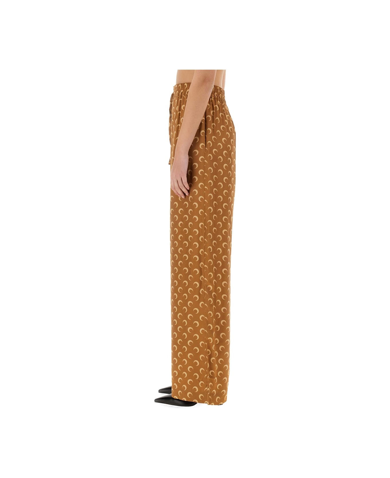 Marine Serre Satin Pants "moon" - BEIGE