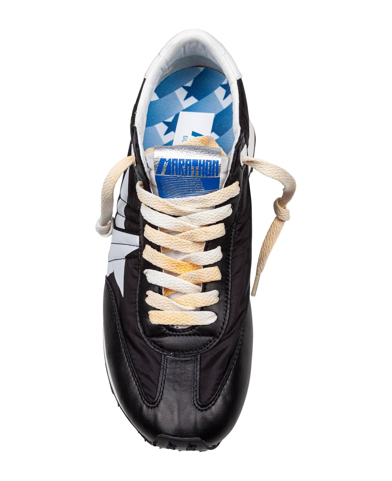 Golden Goose Sneakers Running In Pelle E Nylon Colore Nero - Black/White