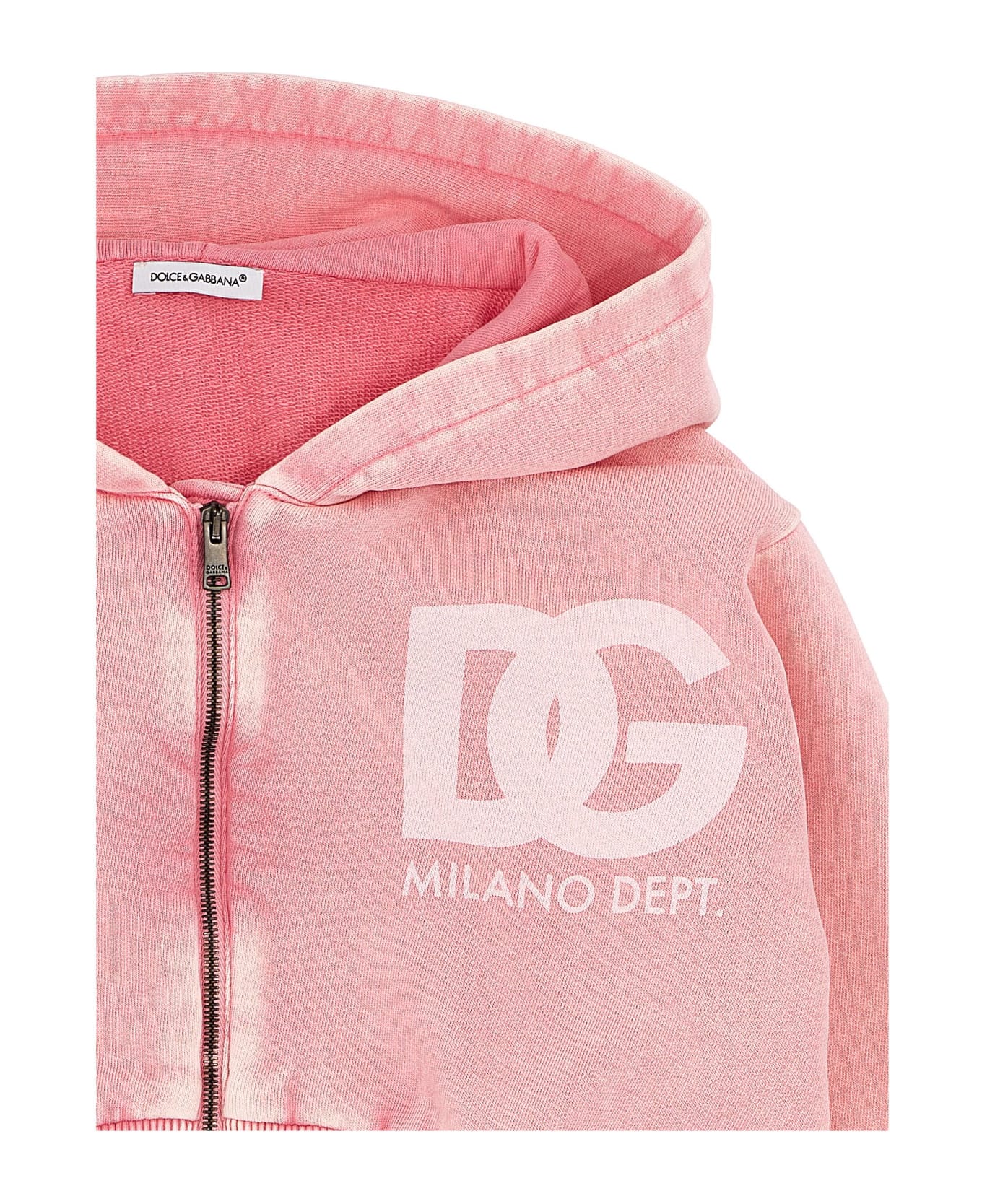 Dolce & Gabbana Logo Print Hoodie - Pink