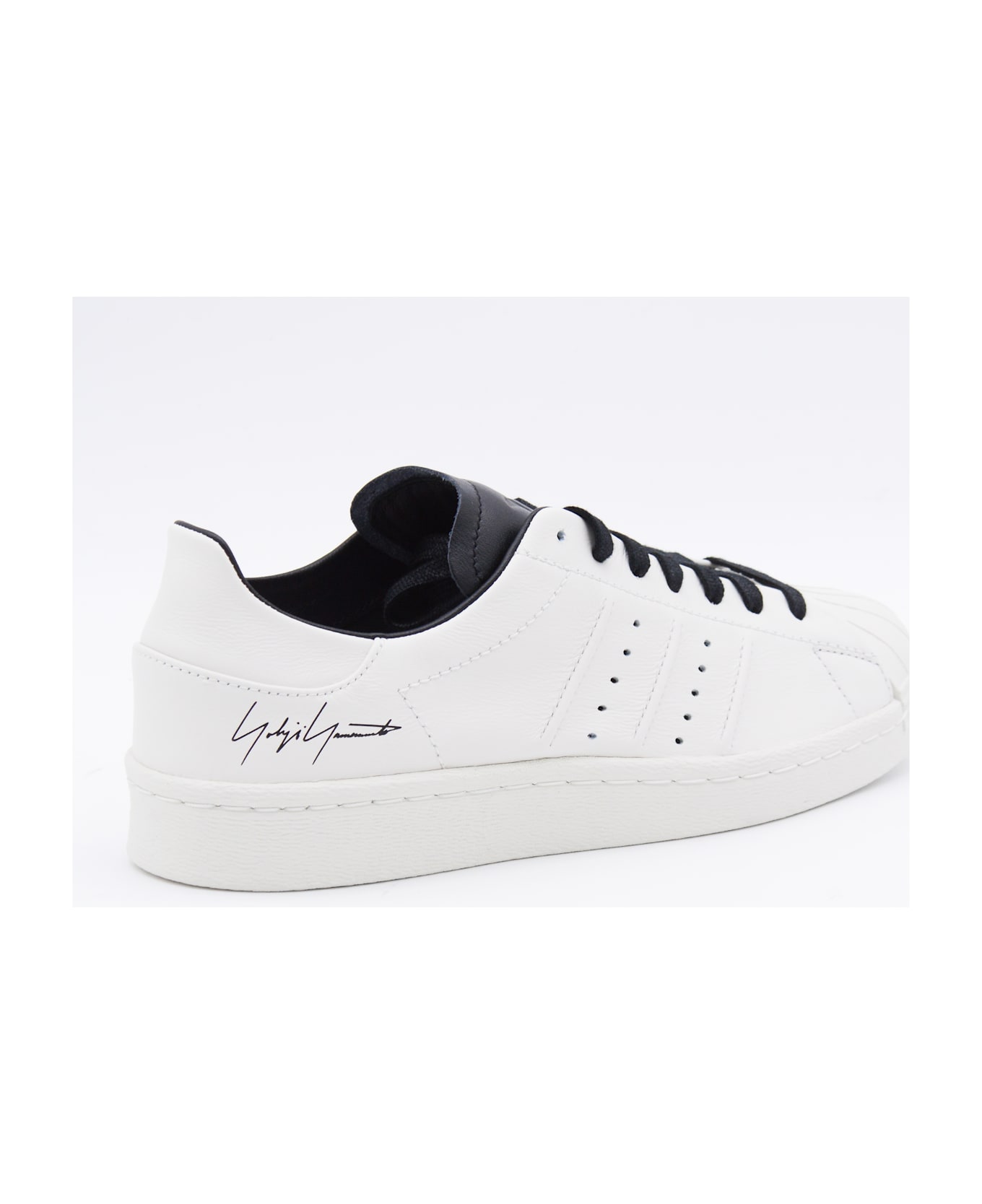 Y-3 White Leathe Y-3 Superstar Sneakers - ORBIT GREY/ORBIT GREY/BLACK