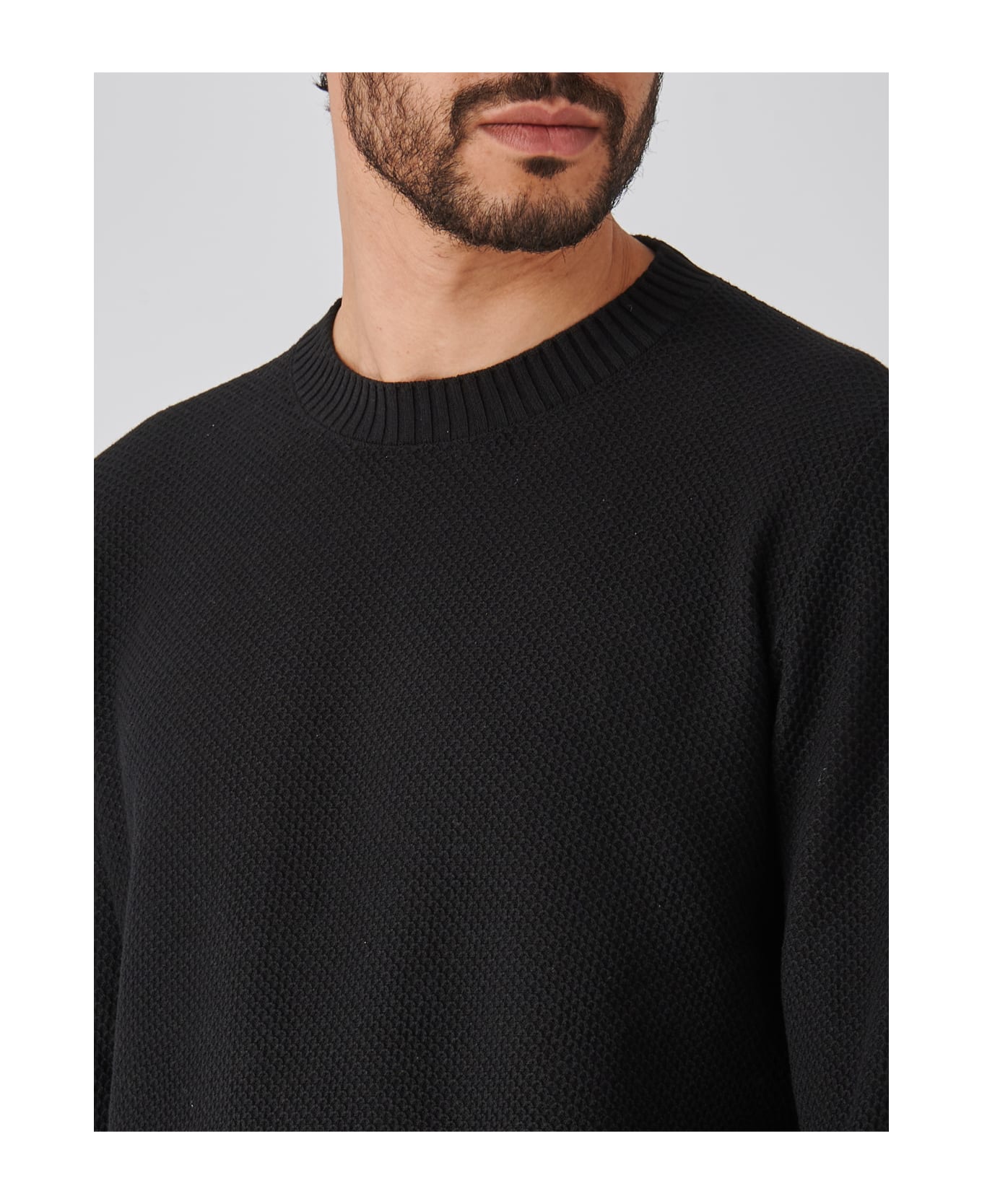 Gran Sasso Paricollo M/l Sweater - NERO ニットウェア